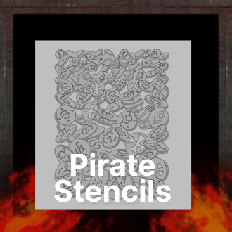 Pirate Stencils for Props, Models, and Nautical-Themed Art
