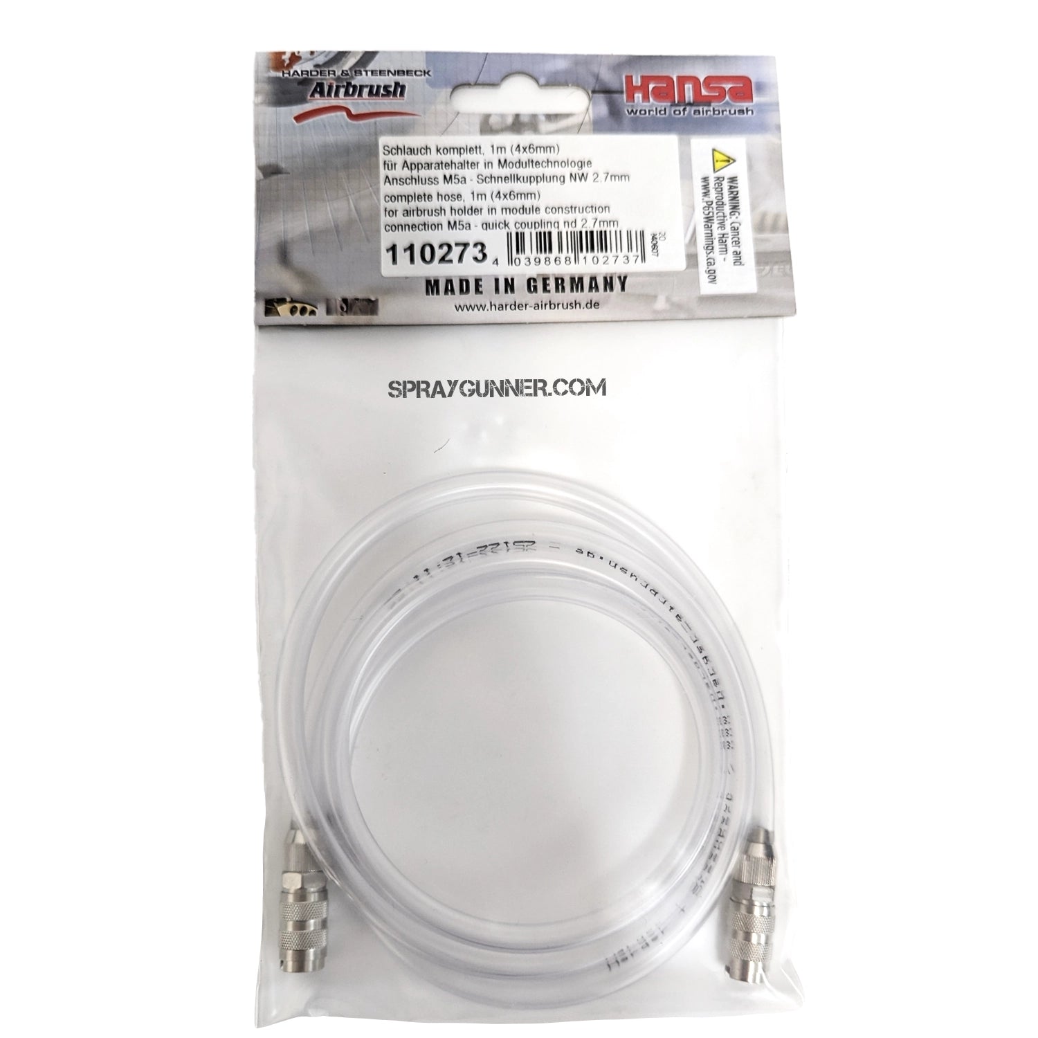 Hose for airbrush holder in module construction (one-of a kind with 2x quick connects) - Urbanlystore