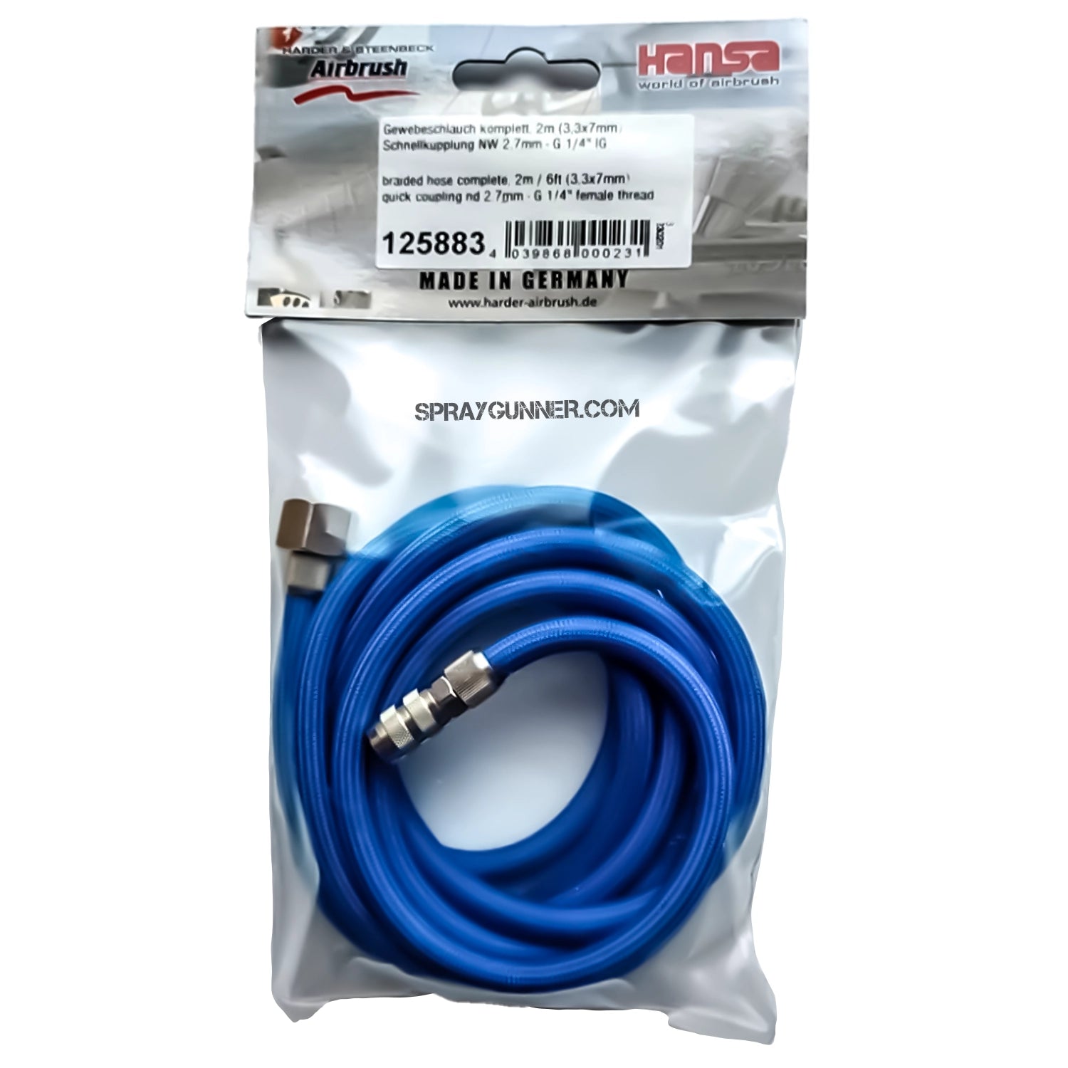 Braided Air Hose 6ft quick coupling-1/4" - Urbanlystore