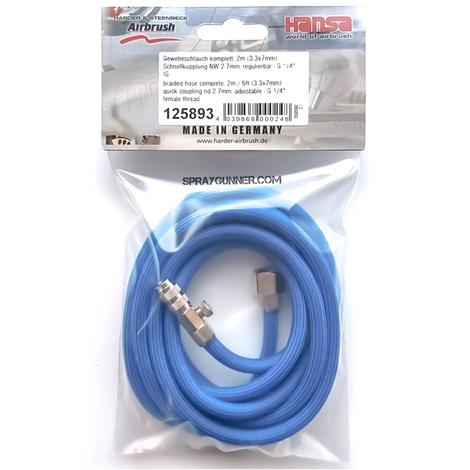 Braided Air Hose 6ft quick coupling-1/4" WITH AIR VALVE - Urbanlystore