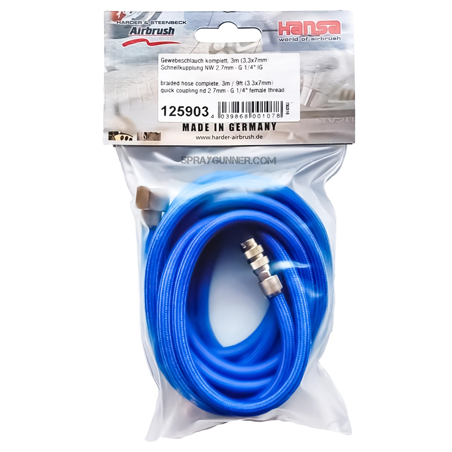 Braided Air Hose 10ft quick coupling-1/4" - Urbanlystore