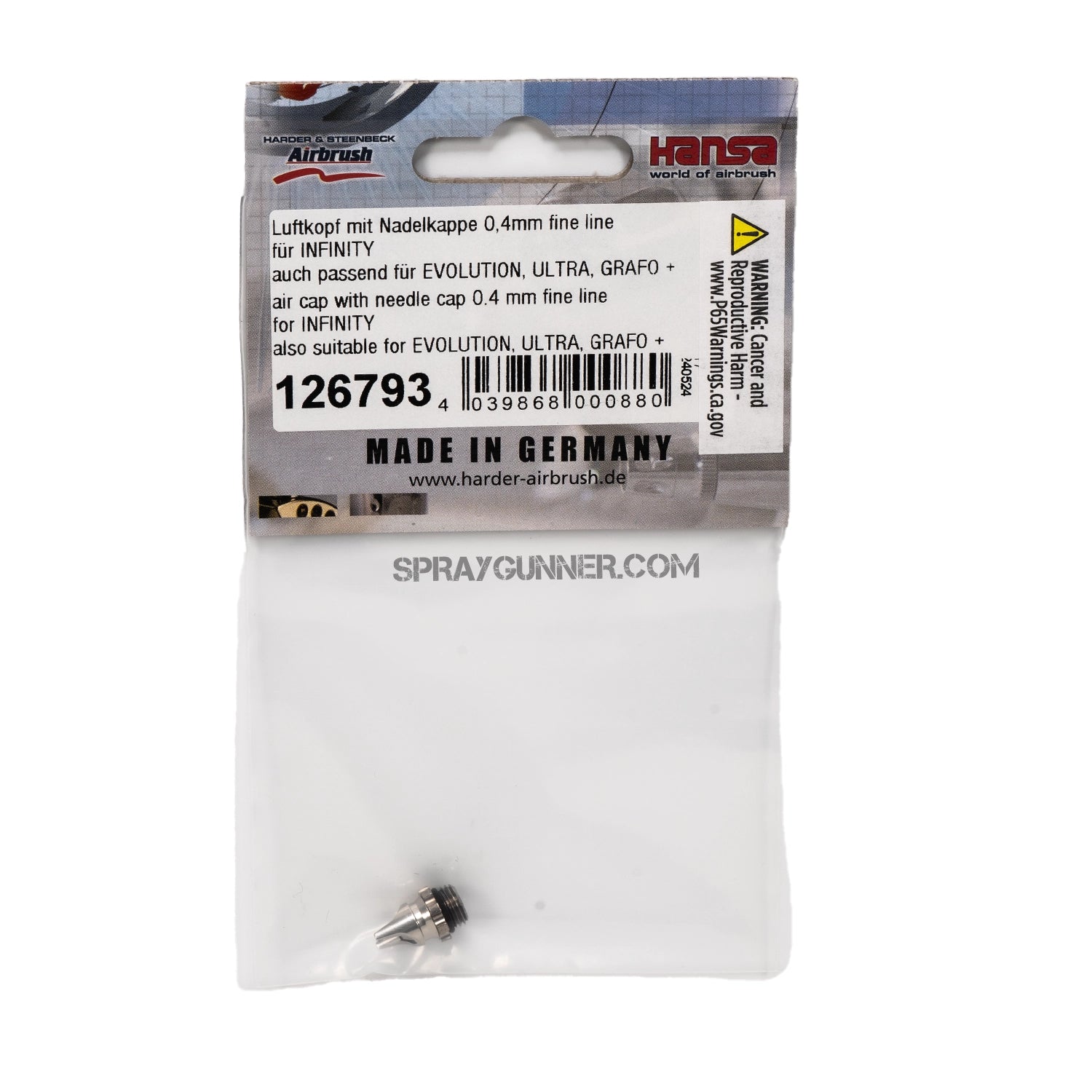 0.4mm Infinity airbrush Fine Line Air Cap - Urbanlystore