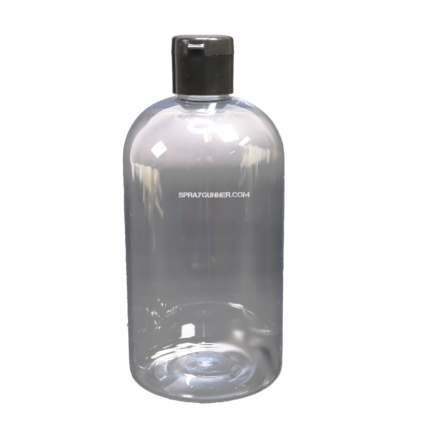 Plastic Bottle with Black Ribbed Snap Cap and Storage Label 16oz - Urbanlystore