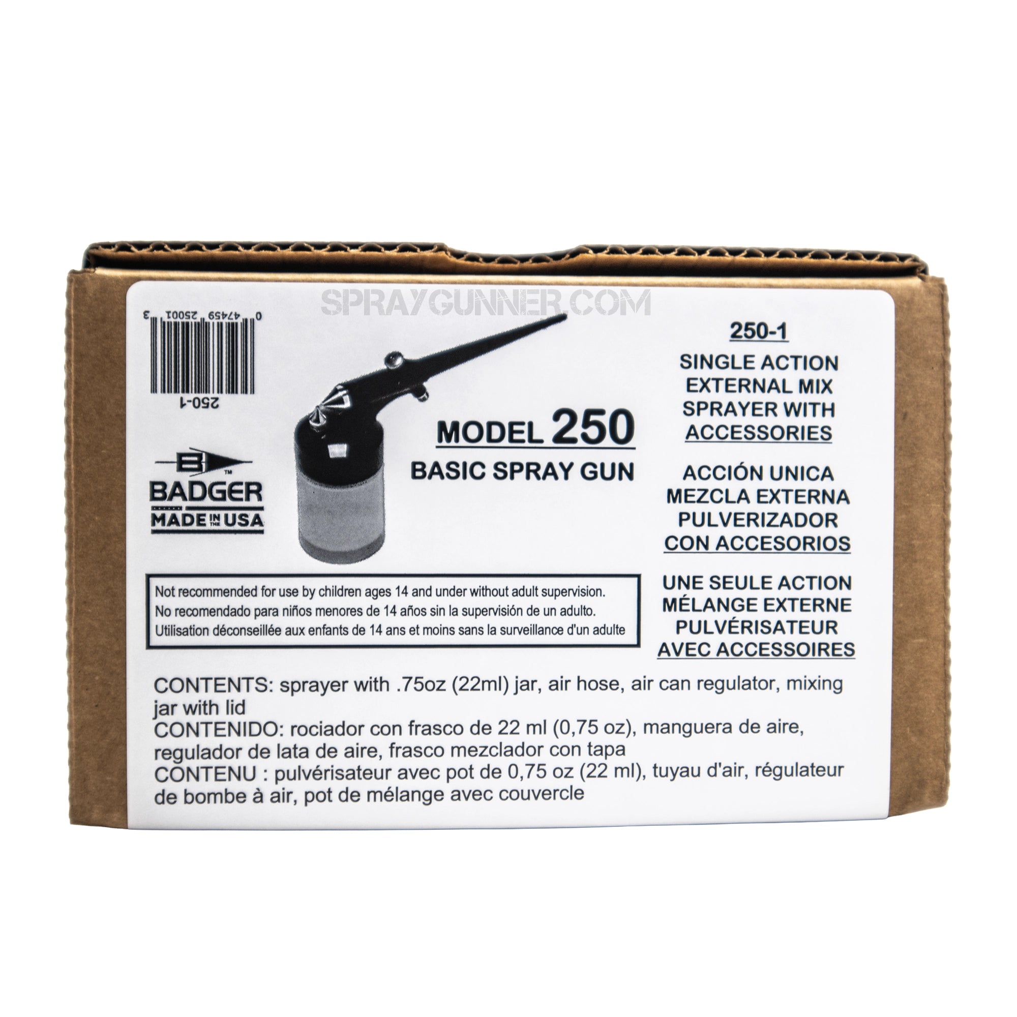 Badger 250-1 Basic Single Action External Mix Spray Gun Set