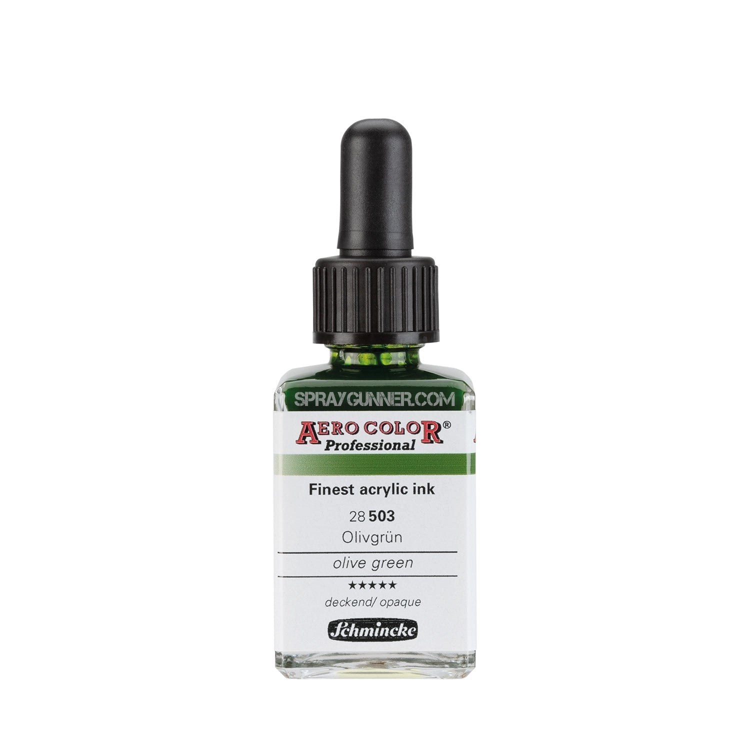 Schmincke AERO COLOR Professional Acrylic Ink: Olive Green 28 ml - Urbanlystore
