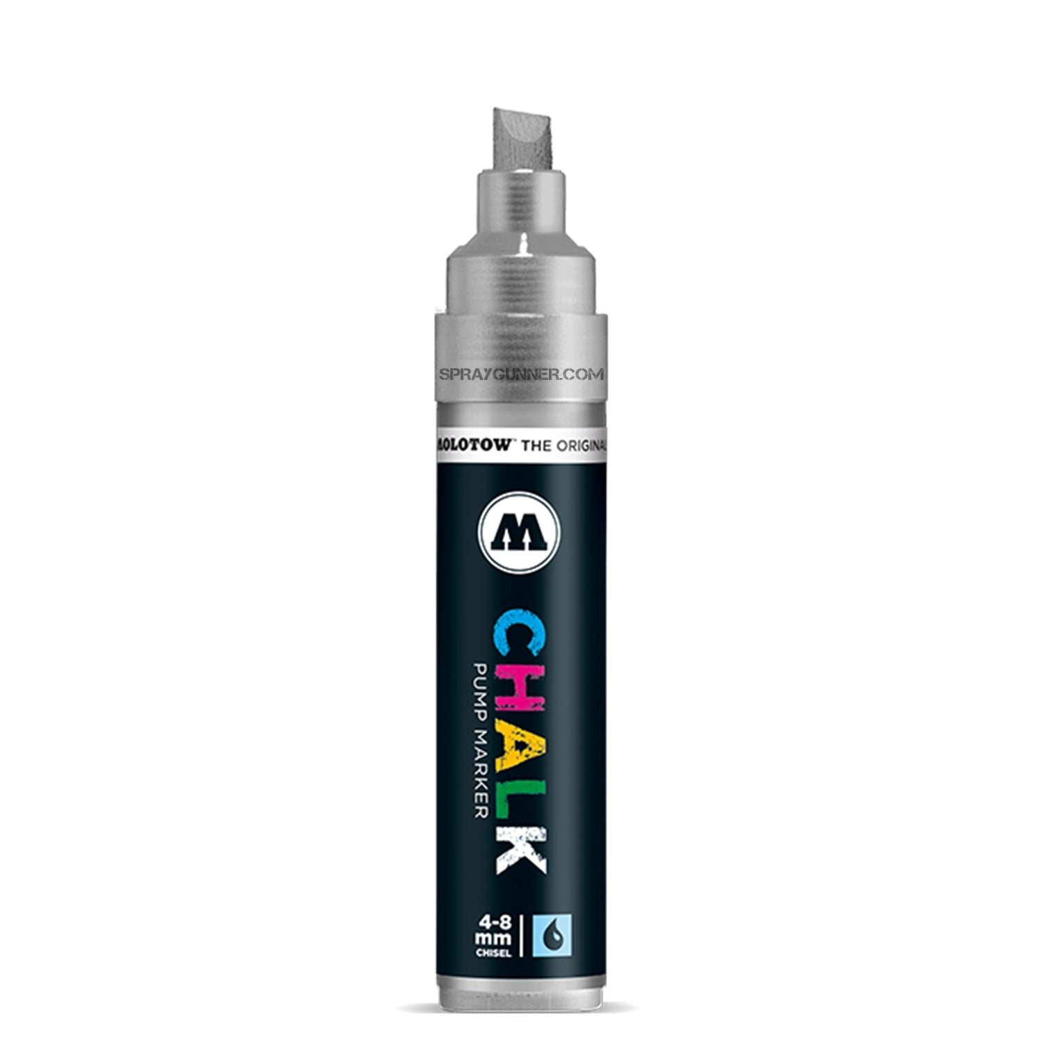 Molotow Chalk Marker: Metallic Silver 4-8mm Tip - Urbanlystore