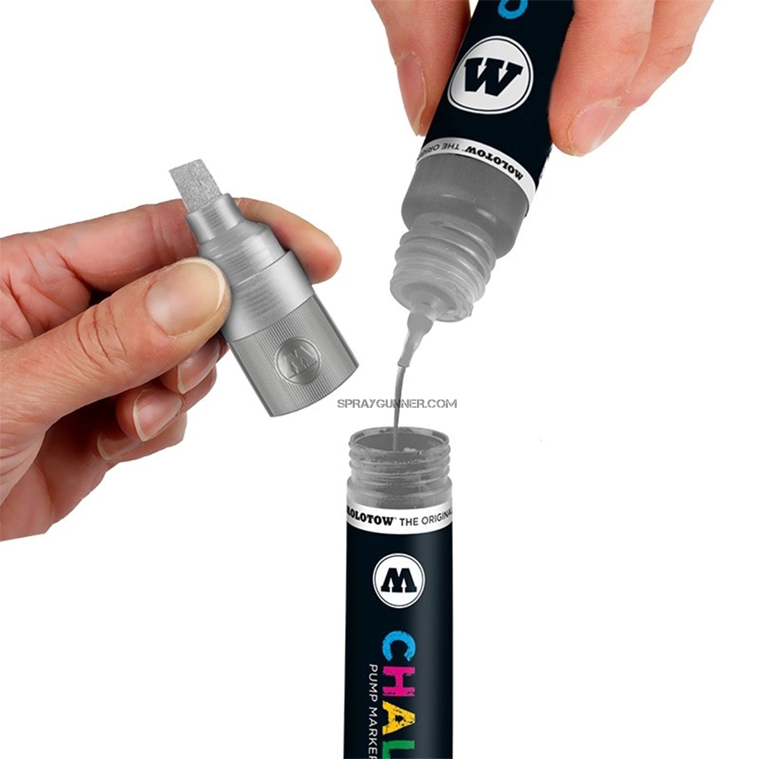 Molotow Chalk Marker: Metallic Silver 4-8mm Tip - Urbanlystore