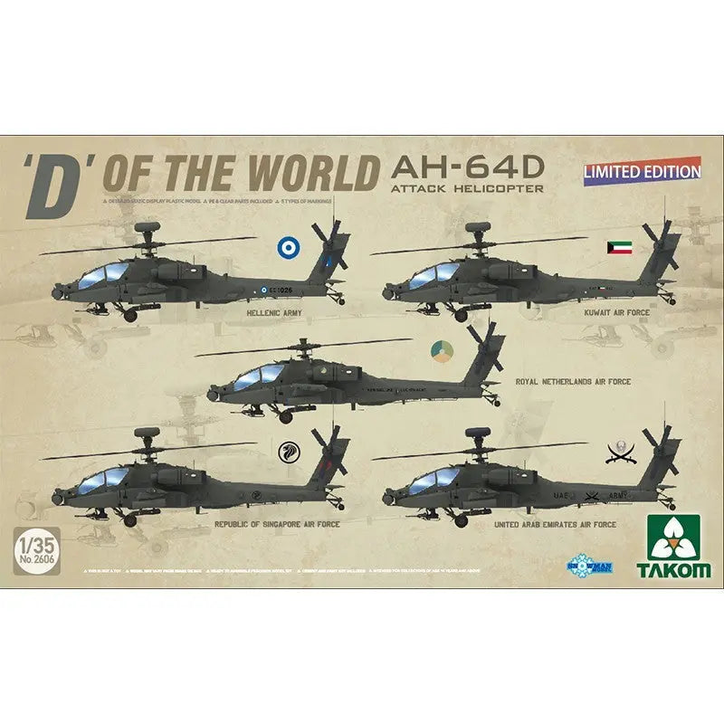 1/35 D" Of the World AH-64D Attack Helicopter (Limited Edition) Model Kit - Urbanlystore