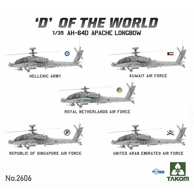 1/35 D" Of the World AH-64D Attack Helicopter (Limited Edition) Model Kit - Urbanlystore
