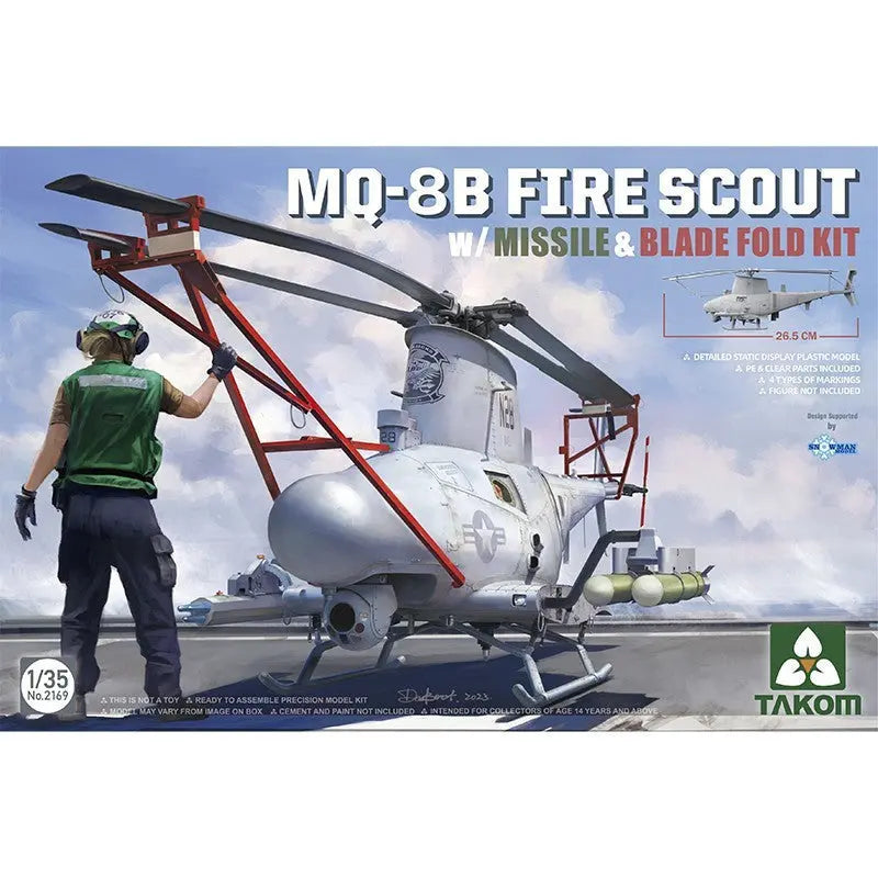 TAKOM 1/35 MQ-8B Fire Scout with Missile & Blade Fold Kit Model Kit - Urbanlystore
