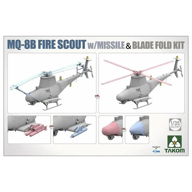 TAKOM 1/35 MQ-8B Fire Scout with Missile & Blade Fold Kit Model Kit - Urbanlystore