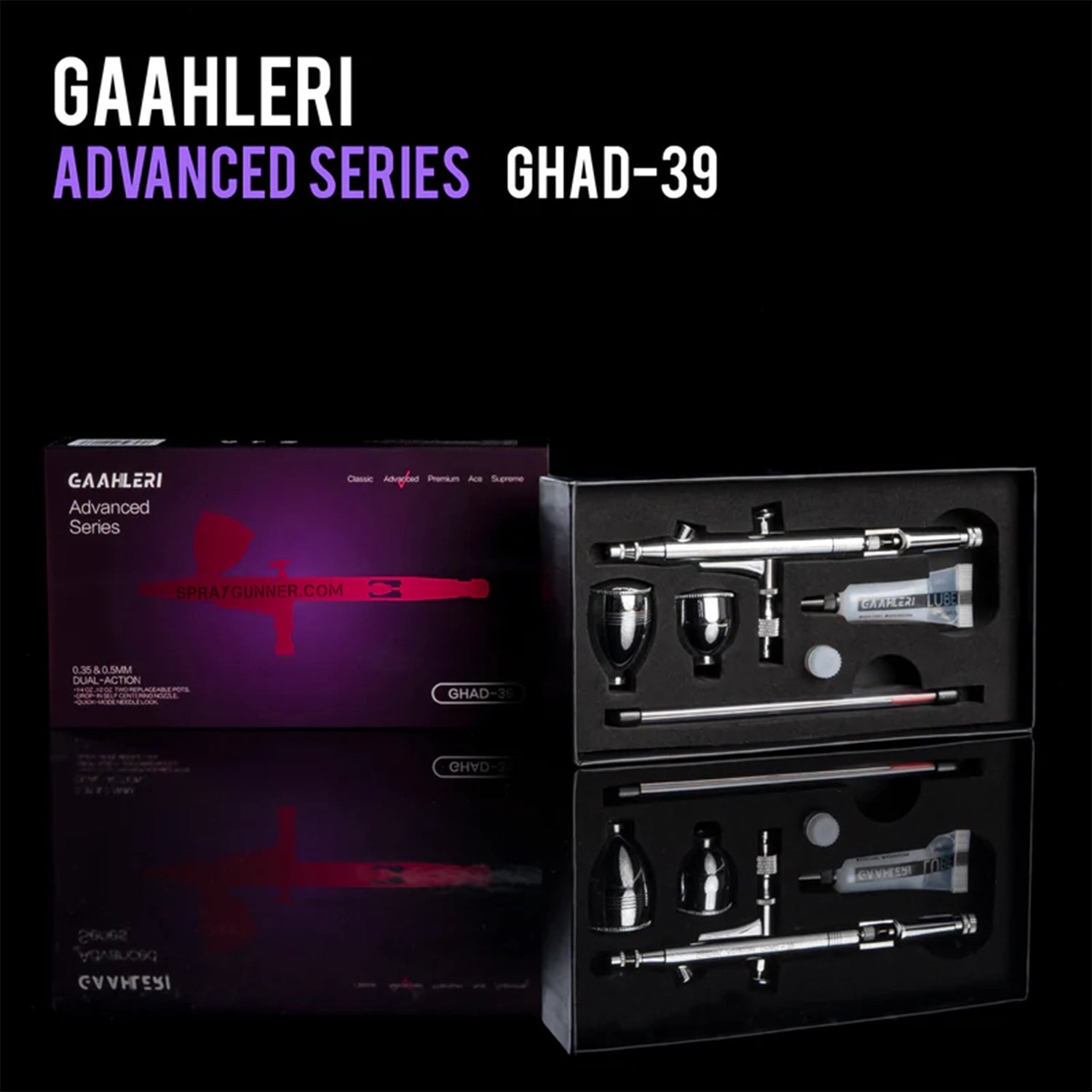 The GAAHLERI GHAD 39 Advanced Series Airbrush is perfect for intricate airbrushing tasks because of its ergonomic design, even airflow, and accurate control.