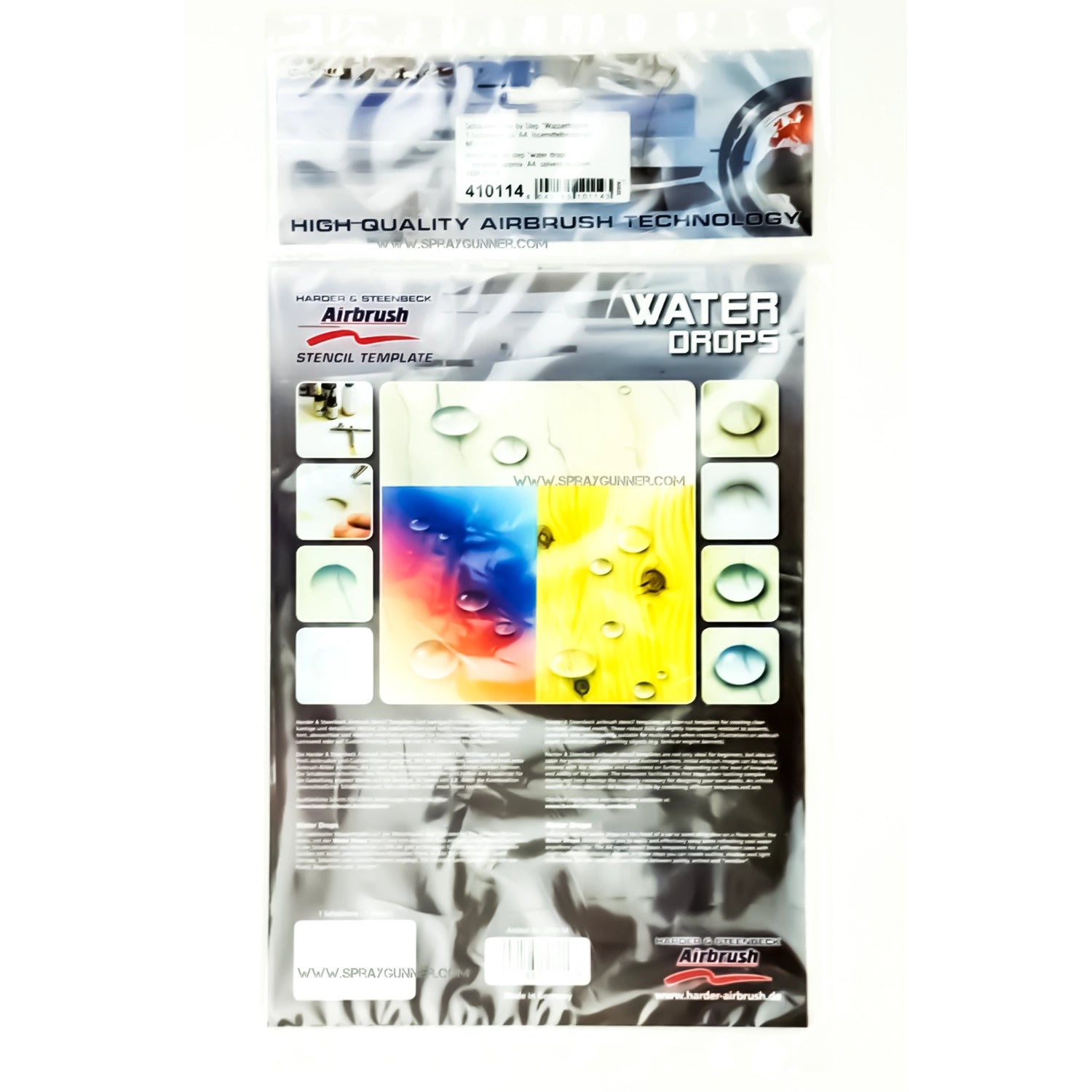 Harder and Steenbeck Airbrushing stencil "water drops" - Urbanlystore
