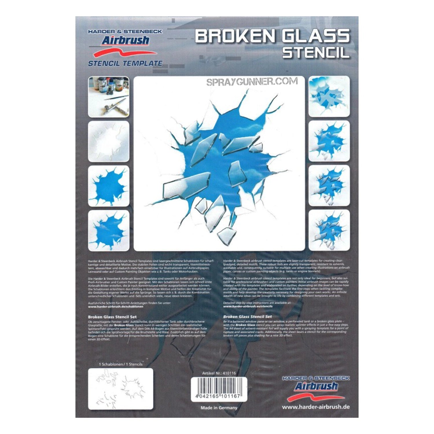 Harder and Steenbeck Airbrushing stencil "broken glass" - Urbanlystore