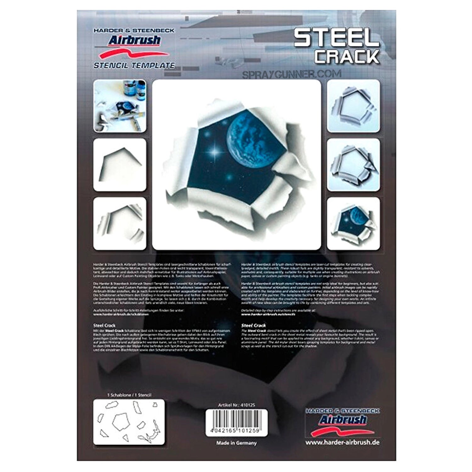 Harder and Steenbeck Airbrushing stencil "steel crack" - Urbanlystore