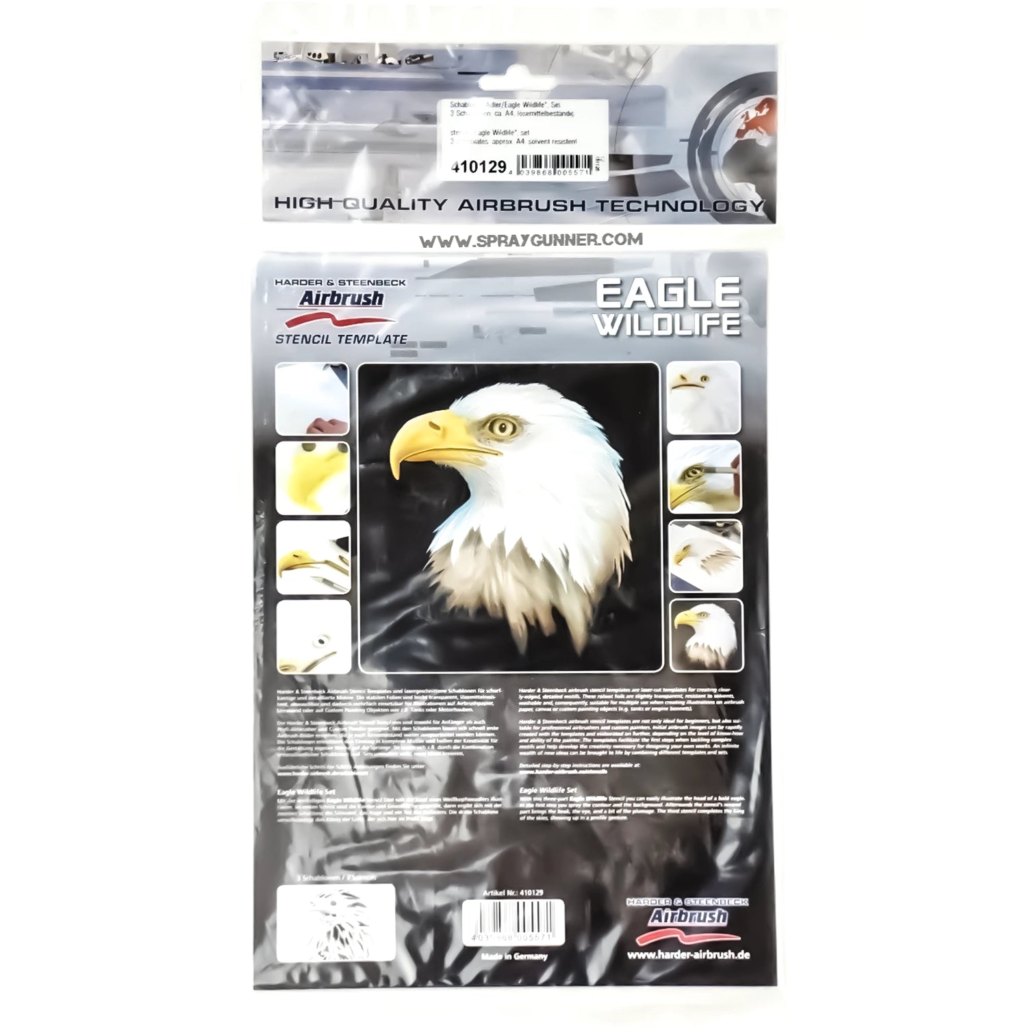 Harder and Steenbeck Airbrushing stencil set "Eagle Wildlife" - Urbanlystore