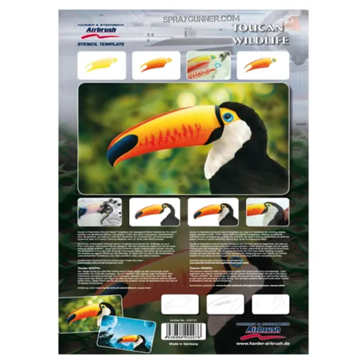 Harder and Steenbeck Airbrushing stencil set "Toucan Wildlife" - Urbanlystore