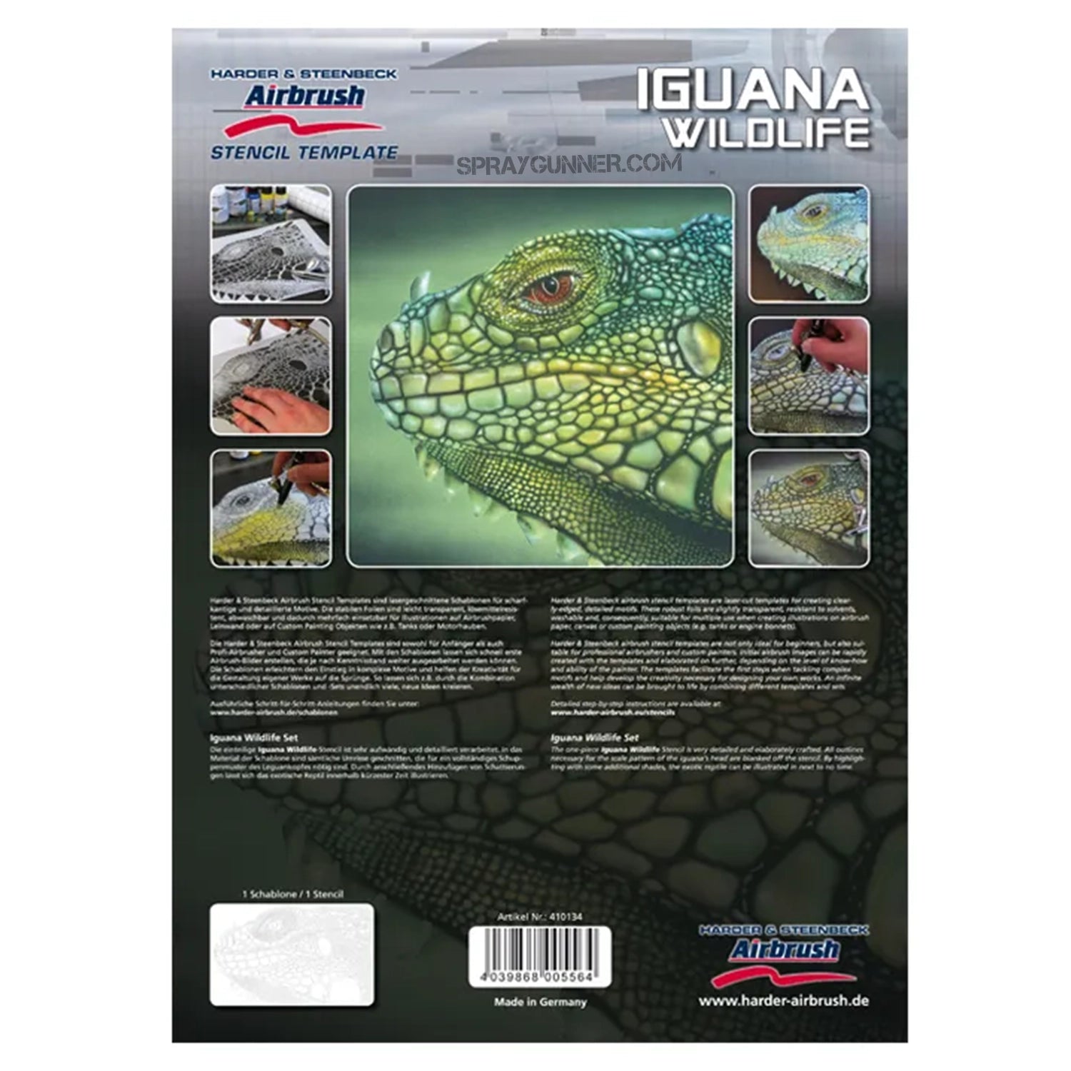 Harder and Steenbeck Airbrushing stencil "Iguana Wildlife" - Urbanlystore