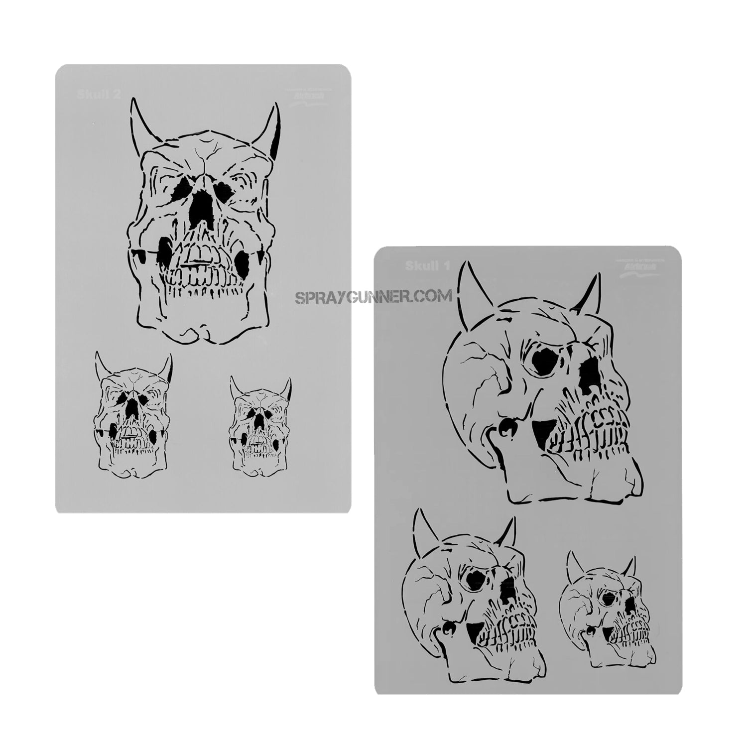 Harder and Steenbeck Airbrushing stencil set "Skull" - Urbanlystore