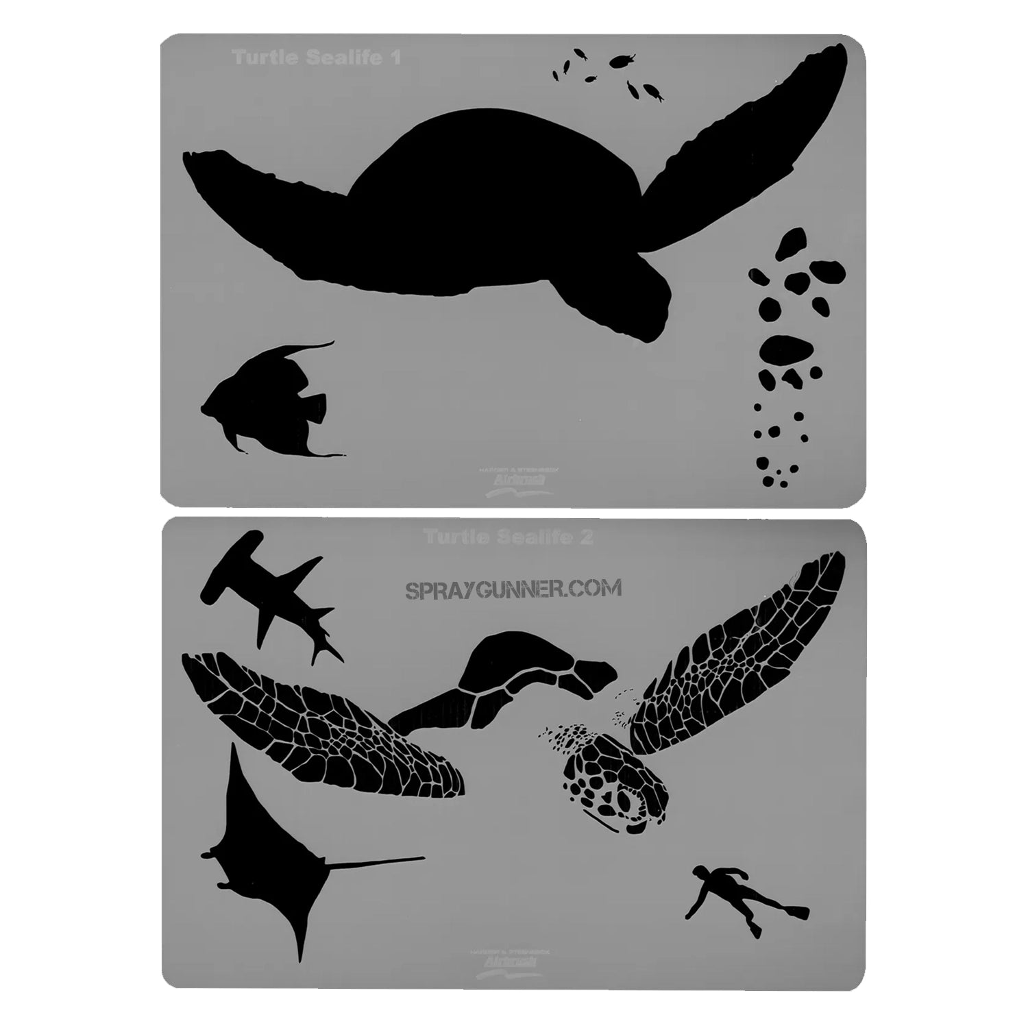 Harder and Steenbeck Airbrushing stencil set "Turtle Sealife" - Urbanlystore
