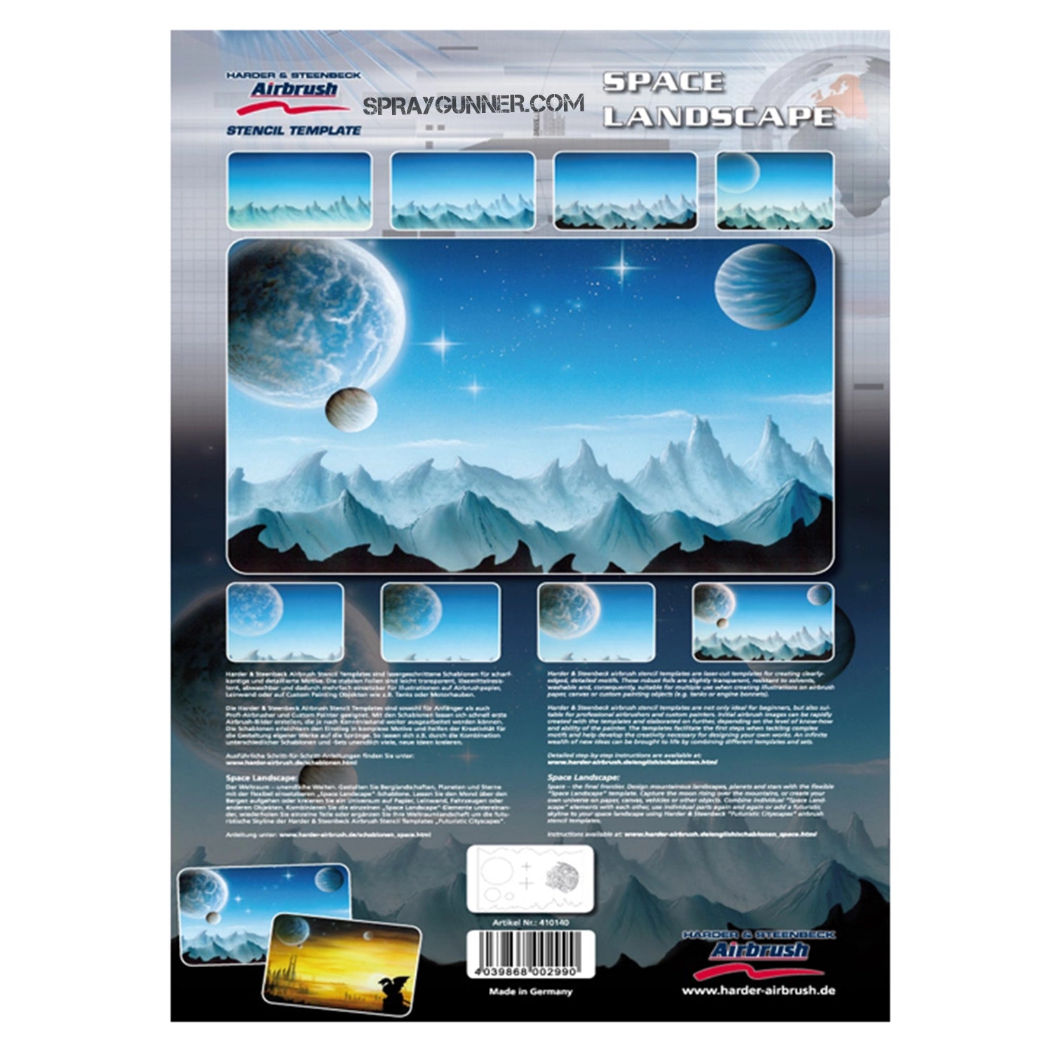 Harder and Steenbeck Airbrushing stencil "Space Landscape" - Urbanlystore