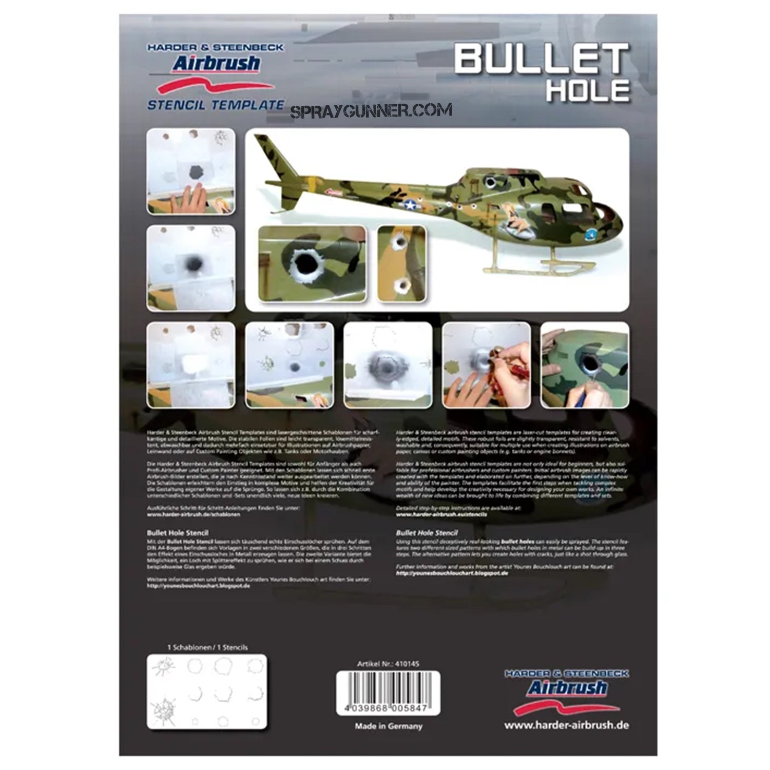 Harder and Steenbeck Airbrushing stencil "Bullet Hole" - Urbanlystore