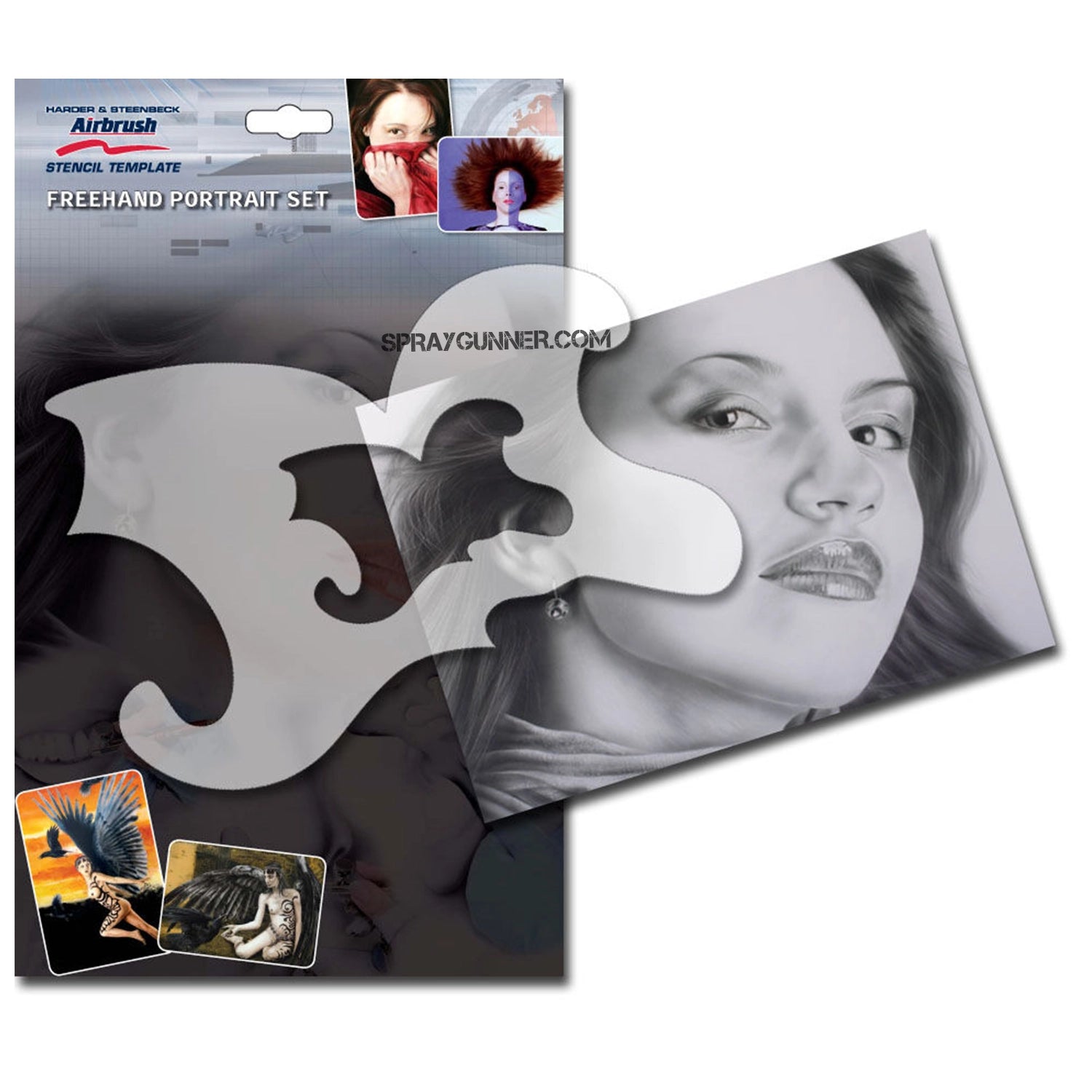 Harder and Steenbeck Airbrushing stencil "Freehand Portrait" - Urbanlystore