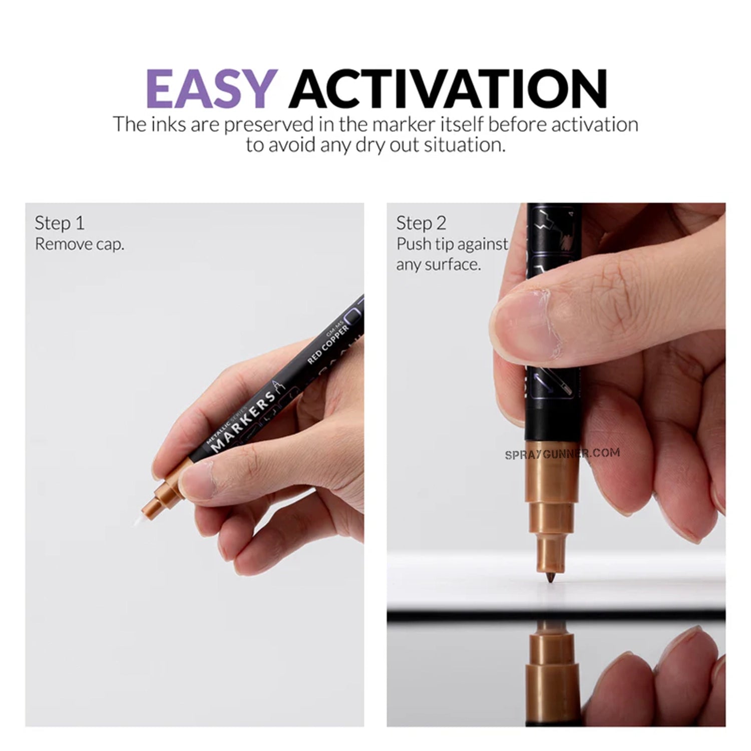 GAAHLERI Metallic Series Markers X6 Flashy Gold - Urbanlystore