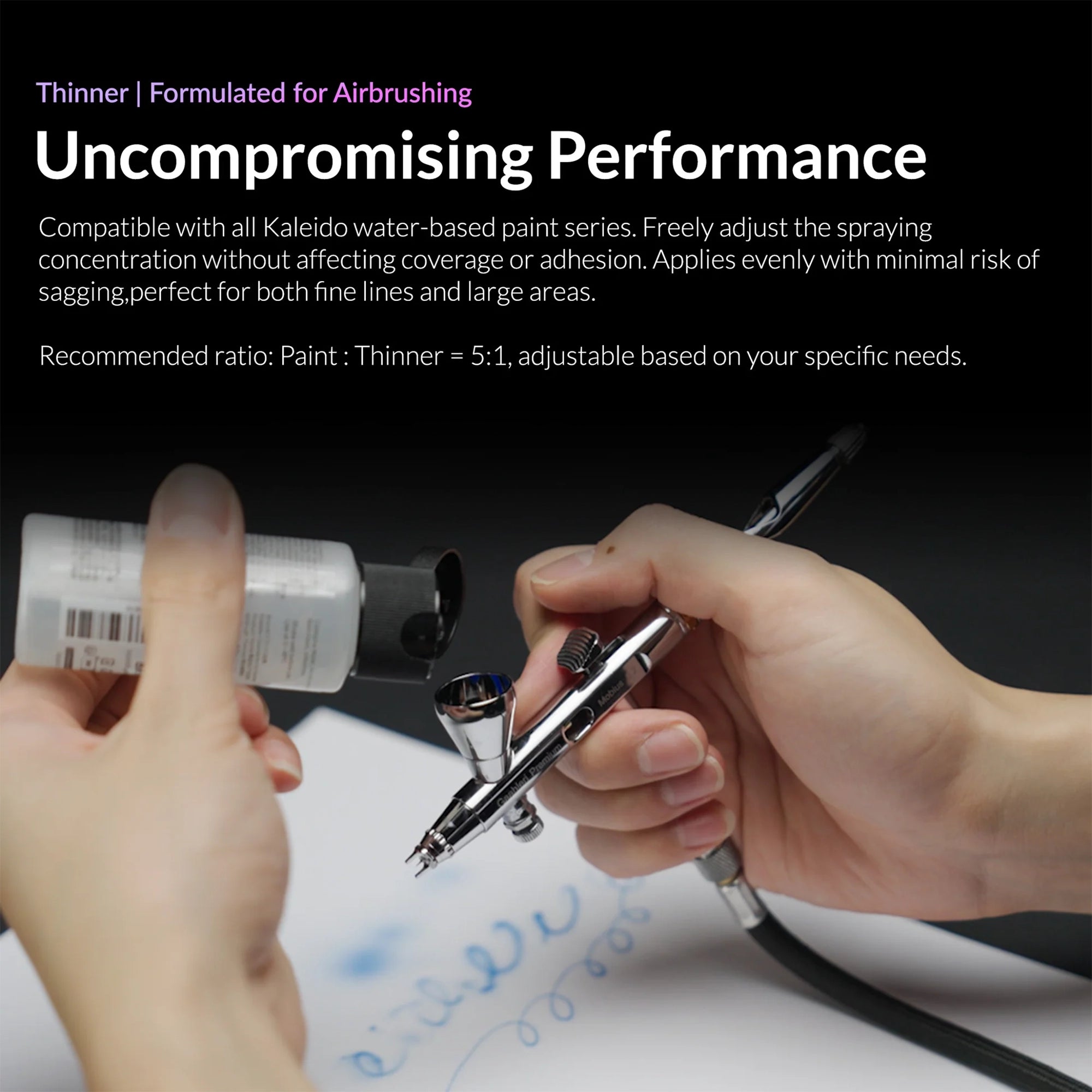 GAAHLERI Kaleido ColorWorks Water-Based Paint KT101 Airbrush Thinner 60ml