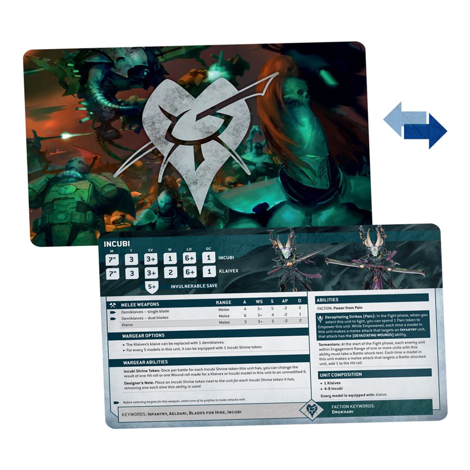 Warhammer 40k: Drukhari Datasheet Cards (English)