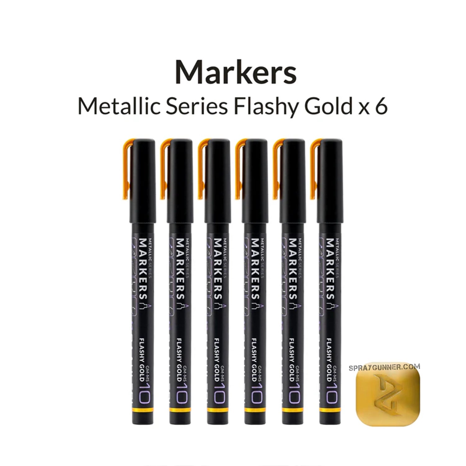 GAAHLERI Metallic Series Markers X6 Flashy Gold - Urbanlystore