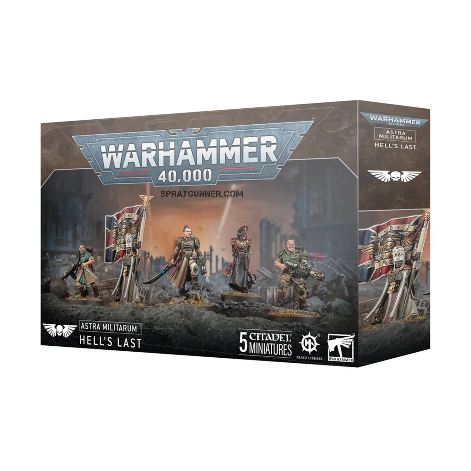 Warhammer 40k: Astra Militarum Hell's Last scale model kit featuring five Citadel miniatures. Available at Urbanlystore for hobbyists and collectors.