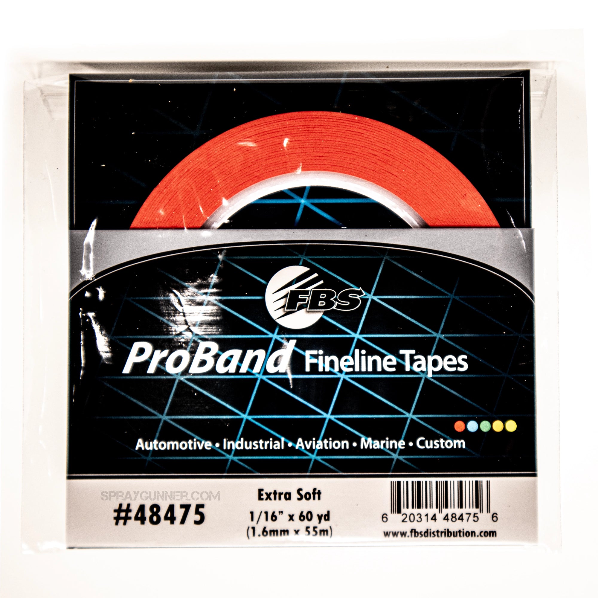 FBS PRO BAND Fine Line 48475 La Rouge Tape 1/16 in. x 60 yd