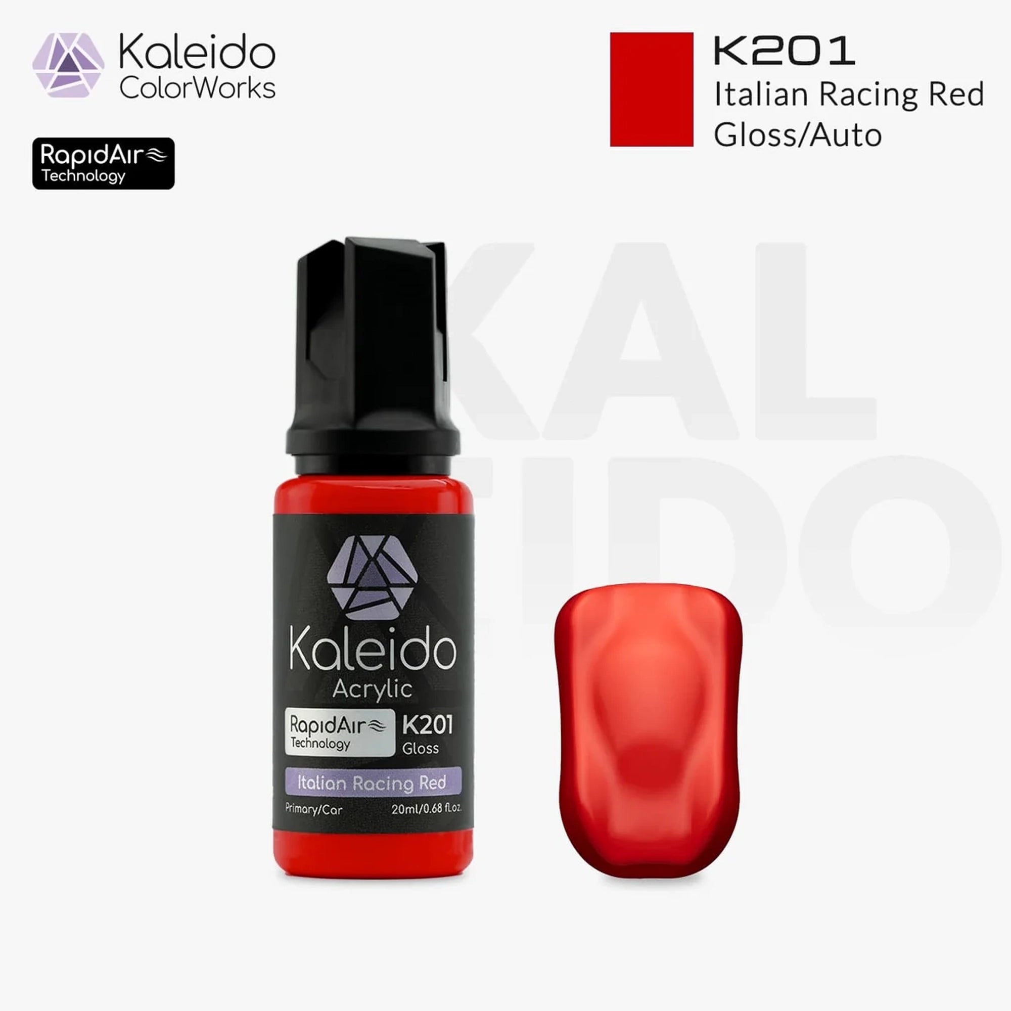 GAAHLERI Kaleido ColorWorks Water-Based Paint K201 Italian Racing Red 20ml
