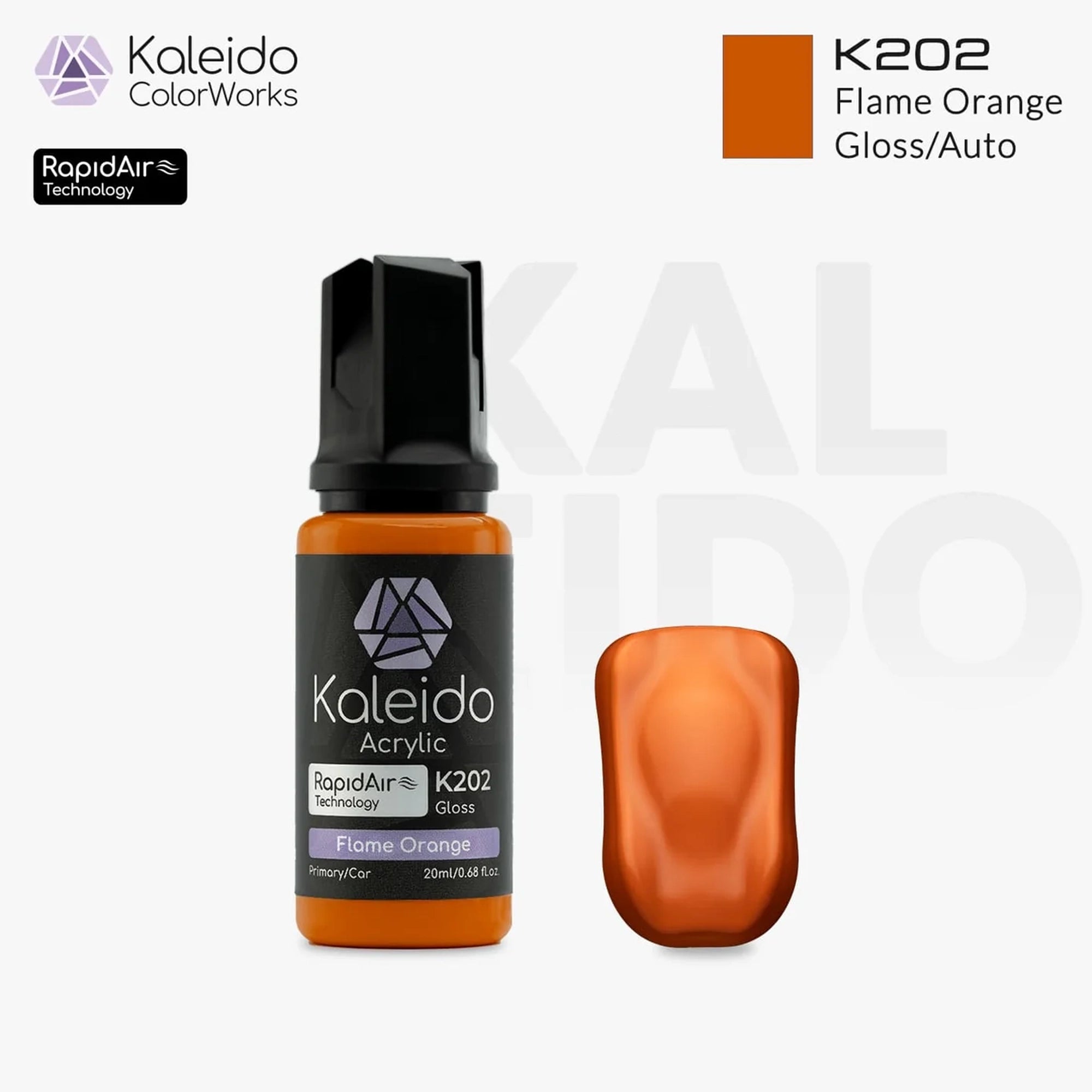 GAAHLERI Kaleido ColorWorks Water-Based Paint K202 Flame Orange 20ml