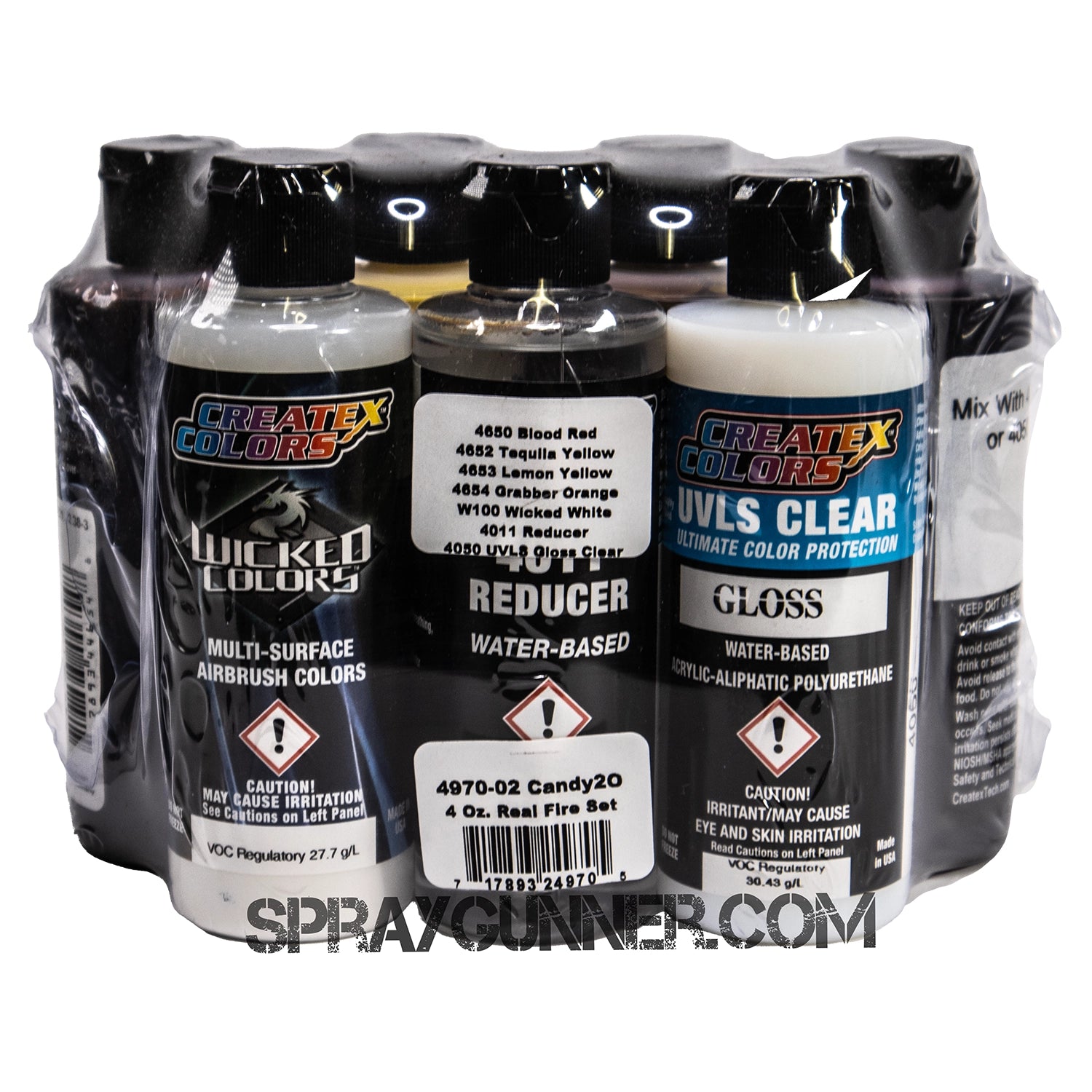 Createx candy2o colors Real Fire Set 4oz - Urbanlystore