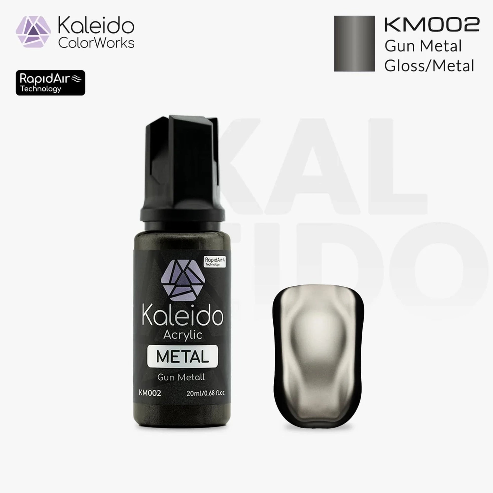 GAAHLERI Kaleido ColorWorks Water-Based Paint KM002 Gun Metall 20ml