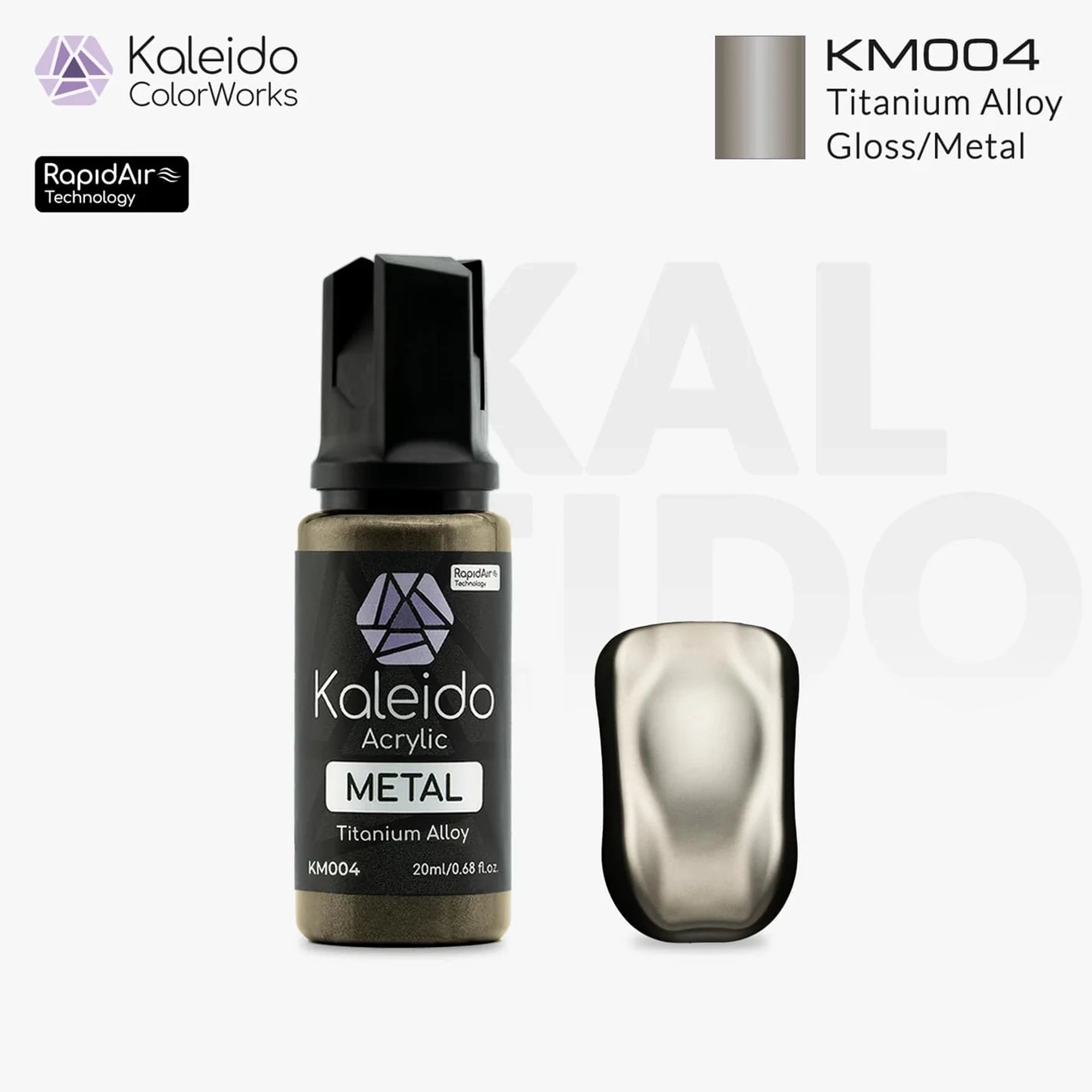 GAAHLERI Kaleido ColorWorks Water-Based Paint KM004 Titanium Alloy 20ml