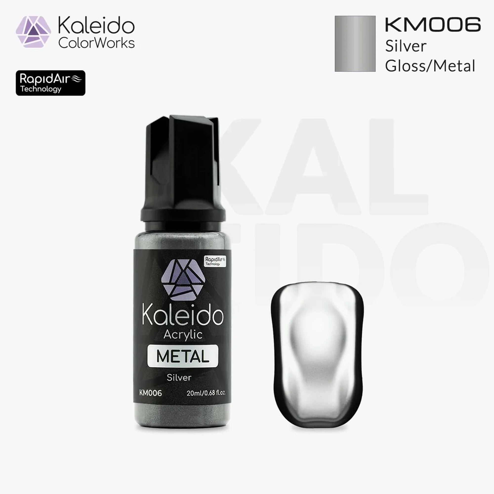 GAAHLERI Kaleido ColorWorks Water-Based Paint KM006 Silver 20ml