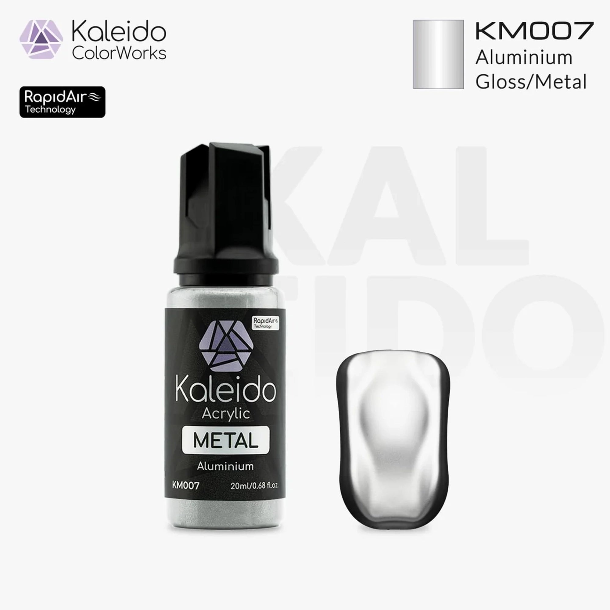 GAAHLERI Kaleido ColorWorks Water-Based Paint KM007 Aluminium 20ml