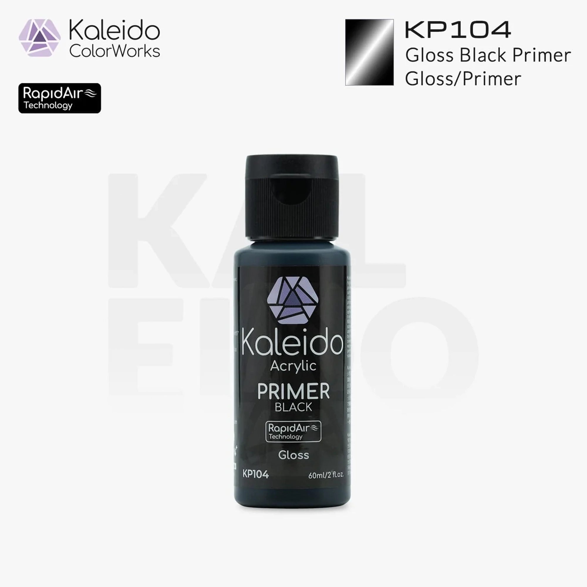 GAAHLERI Kaleido ColorWorks Water-Based Paint KP104 Gloss Black Primer 60ml
