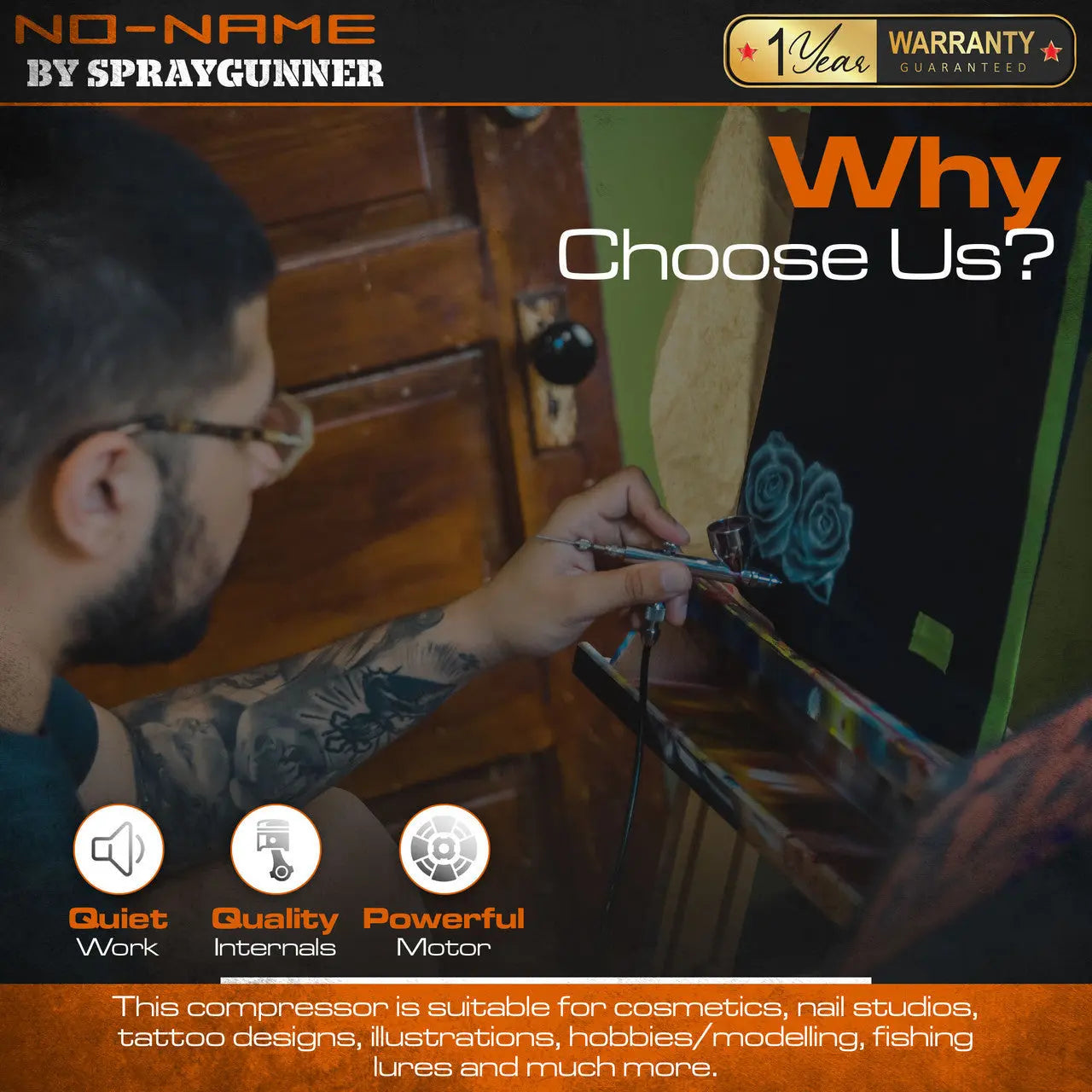 Cool Tooty Airbrush Compressor with 1/4" adapter by NO-NAME Brand - Urbanlystore