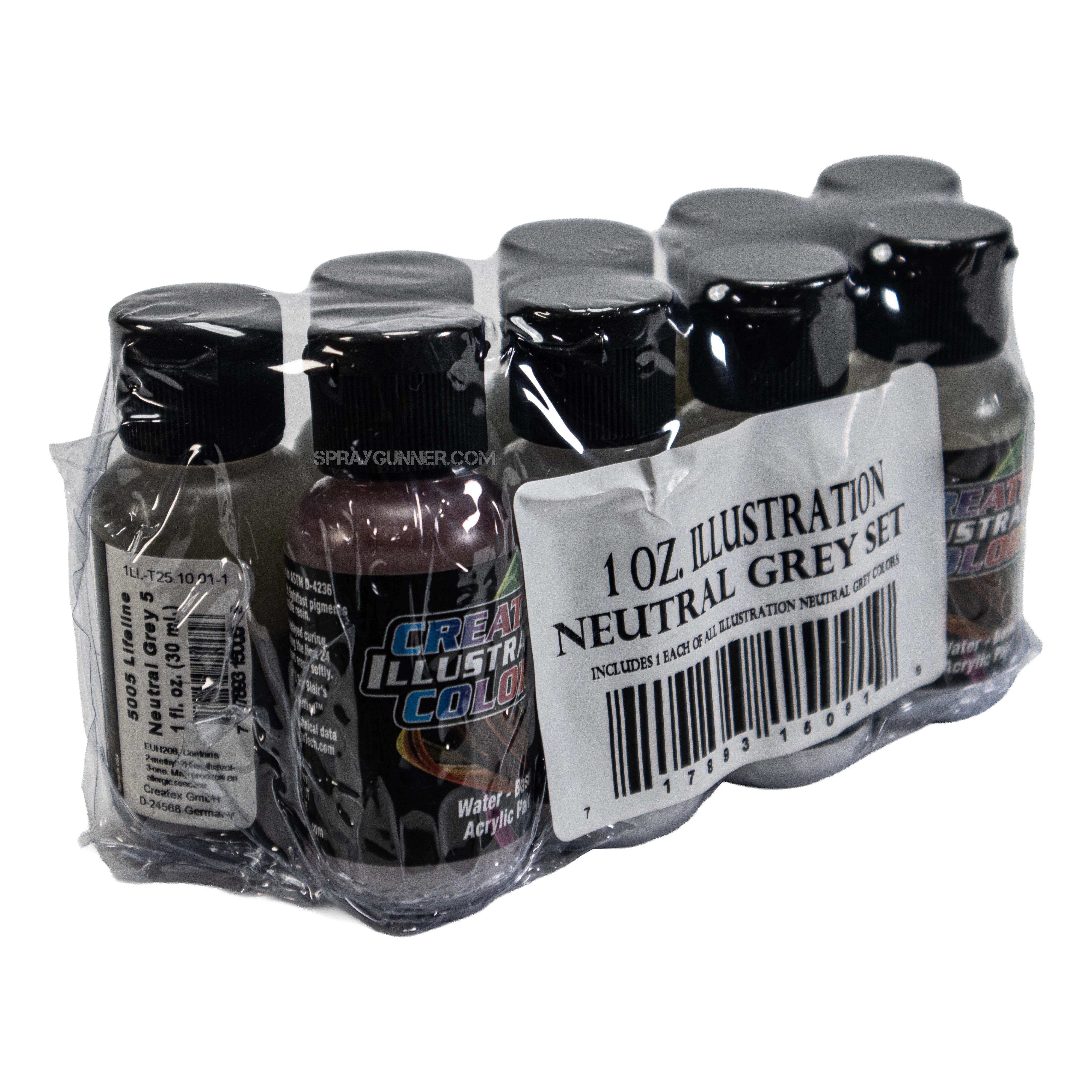 Harder & Steenbeck Evolution 2024 2in1 Airbrush + Createx Illustration Neutral Grey 1 oz Set