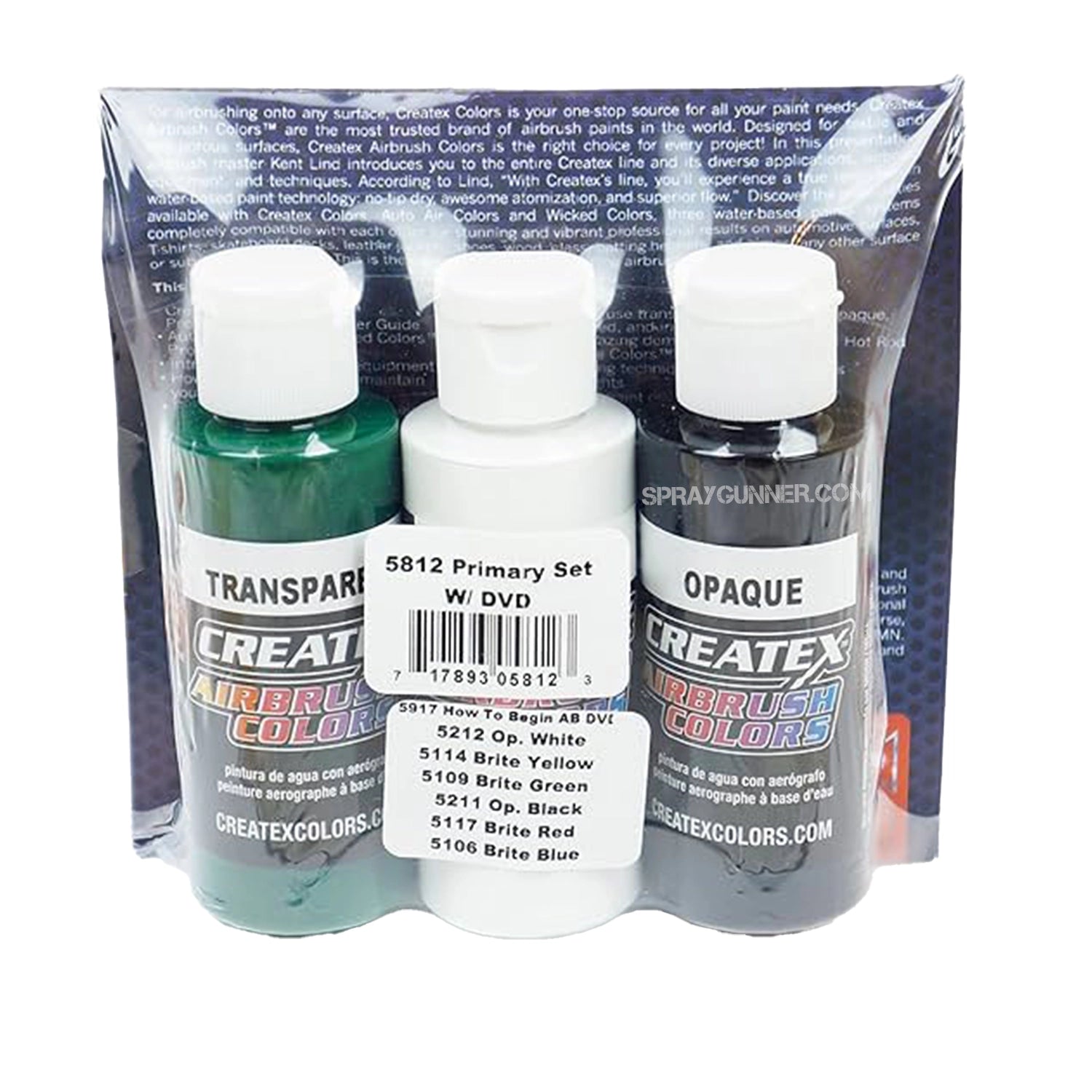 Primary Createx Airbrush Colors Set w/ DVD - Urbanlystore