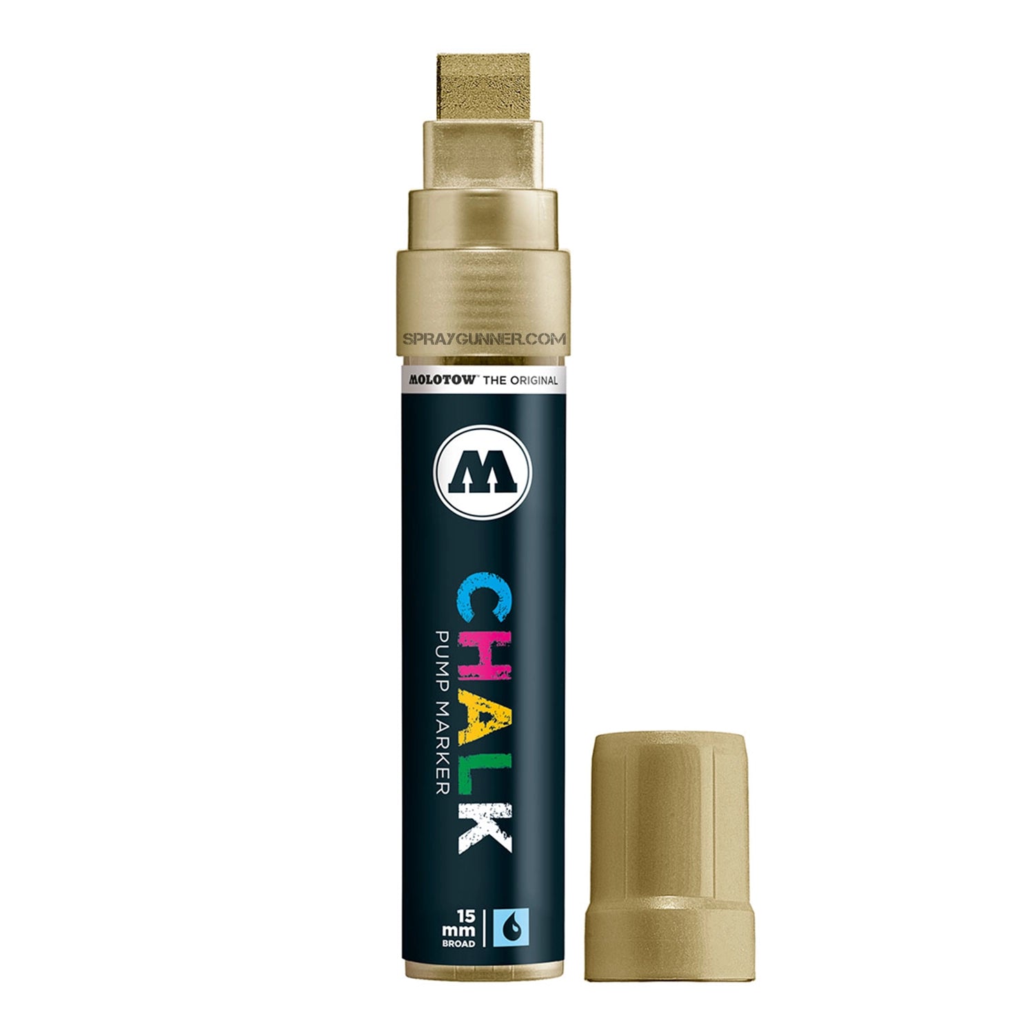 Molotow Chalk Marker: Metallic Gold 15mm Tip - Urbanlystore