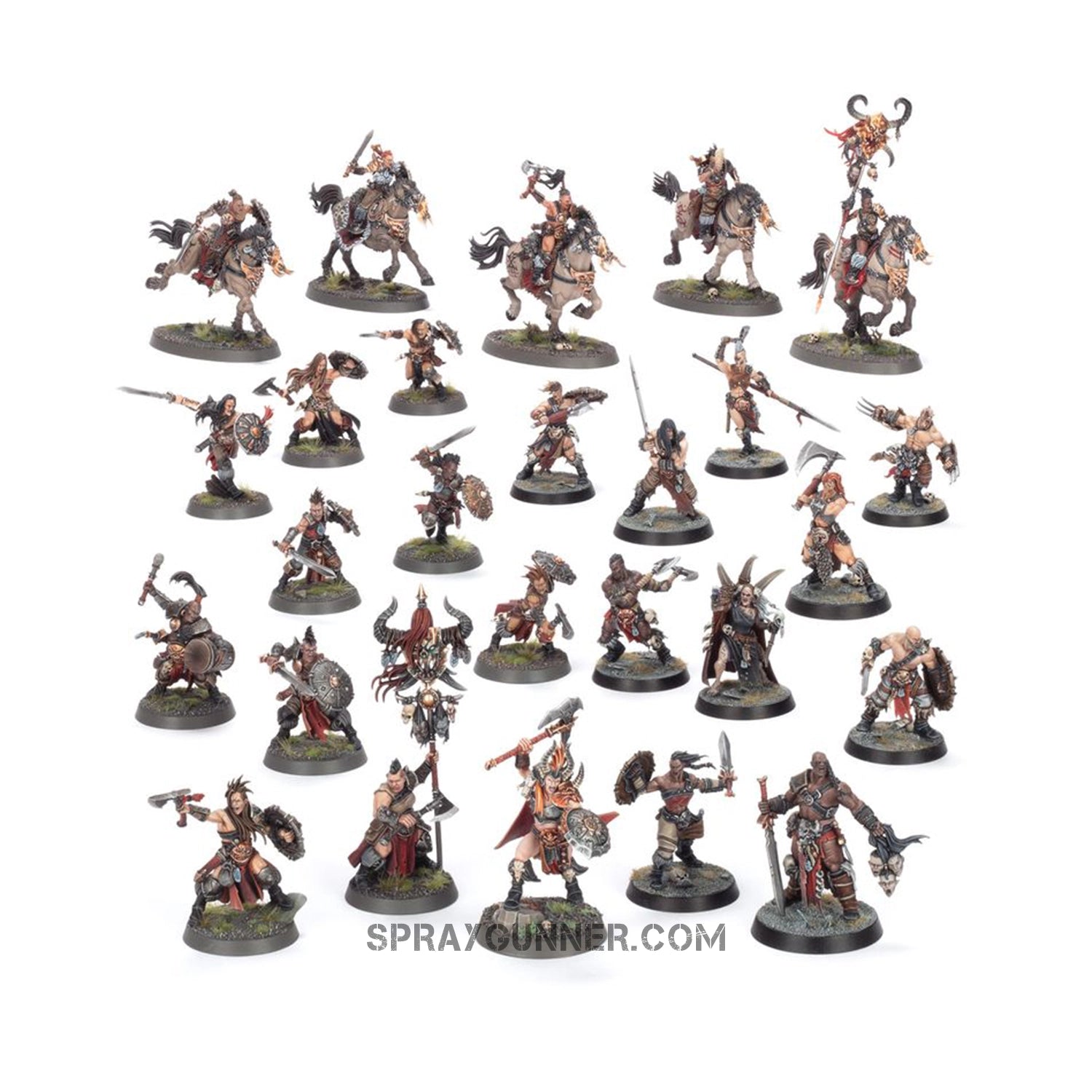 26 Citadel miniatures for Age of Sigmar are included in the box set Warhammer Spearhead: Slaves to Darkness - Darkoath Raiders. Ideal for chaotic dominance on the battlefield.