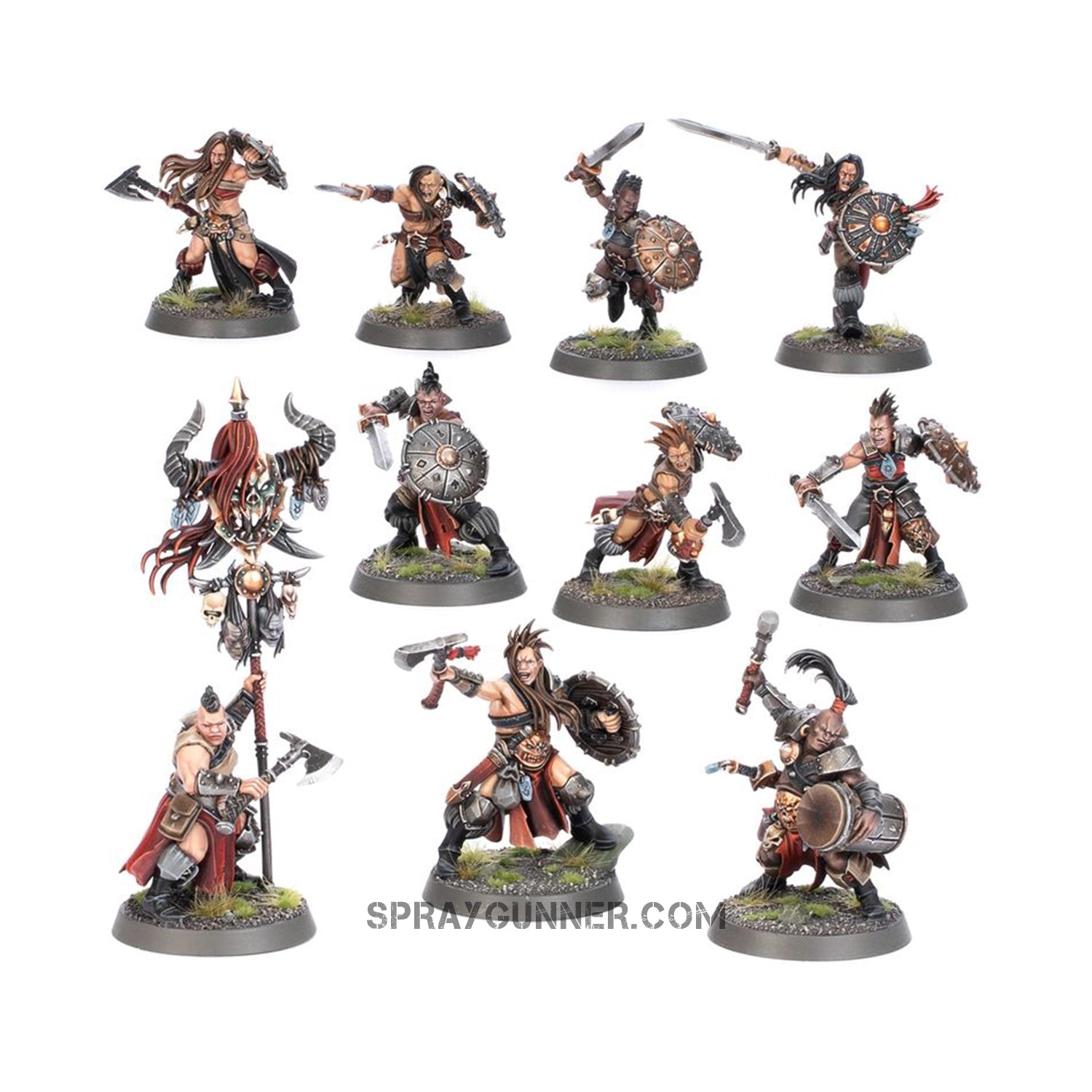 The box set for Warhammer Spearhead: Slaves to Darkness – Darkoath Raiders includes 26 Age of Sigmar Citadel miniatures. Ideal for tumultuous dominance in combat.