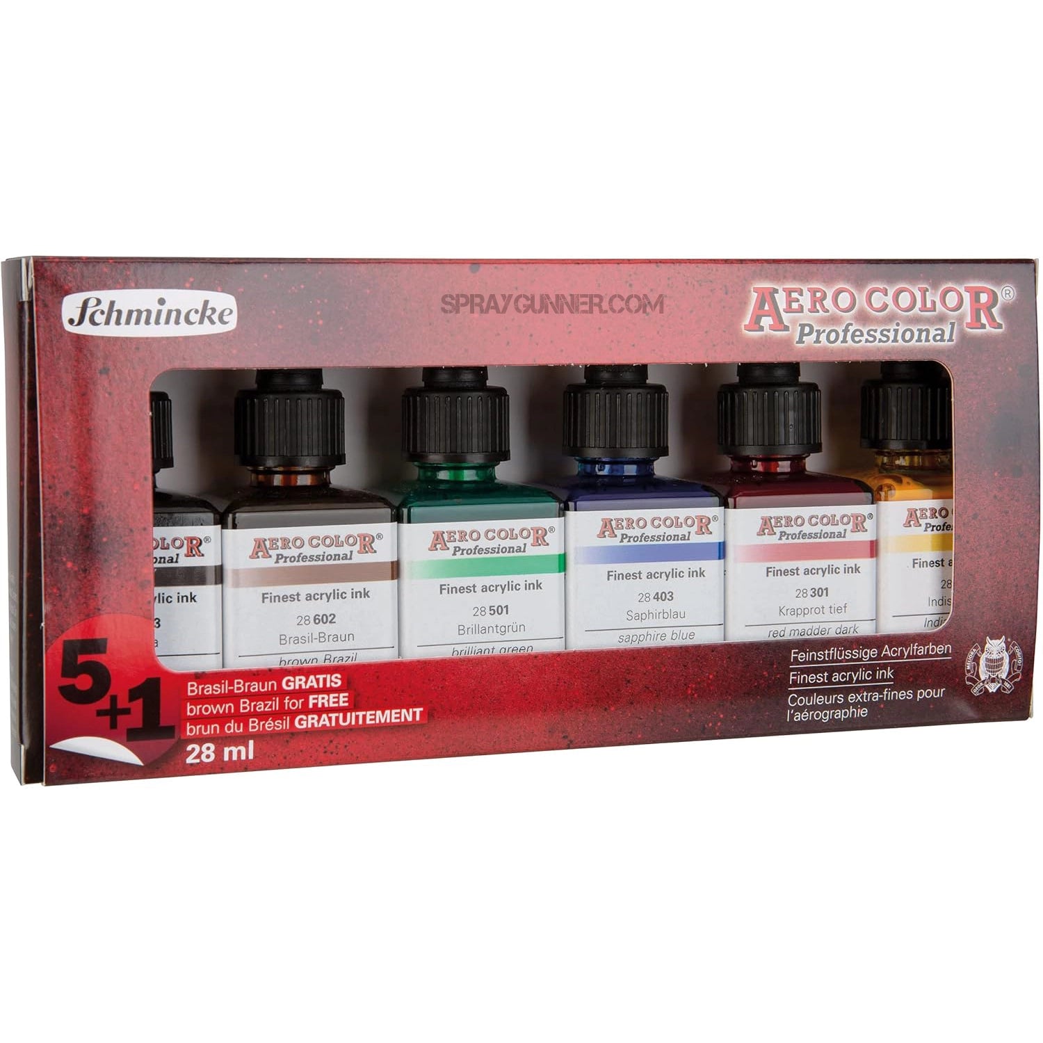 Schmincke AERO COLOR Professional Acrylic Ink: Cardboard Set, 6 x 28 - Urbanlystore