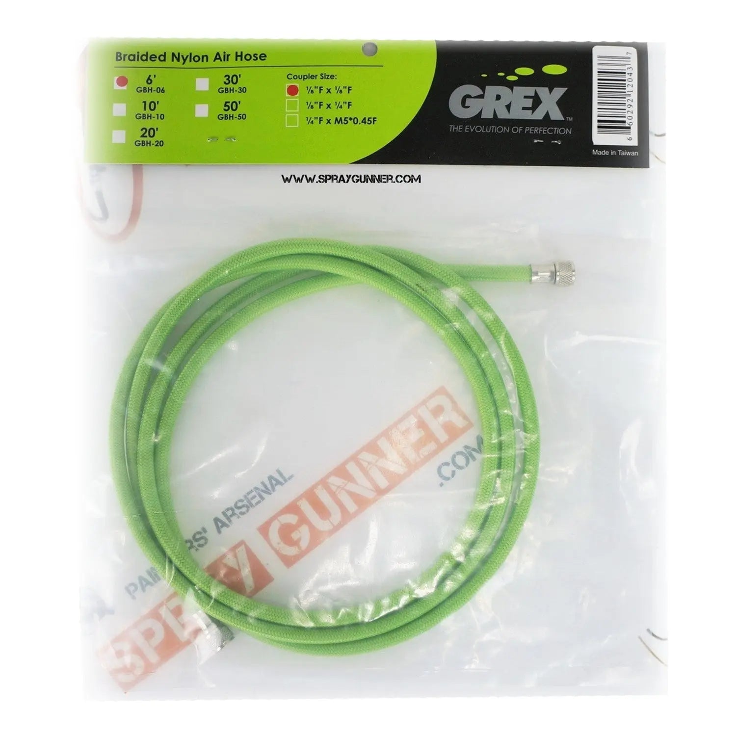 Grex 6' Braided Nylon Air Hose 1/8" Female Grex Airbrush