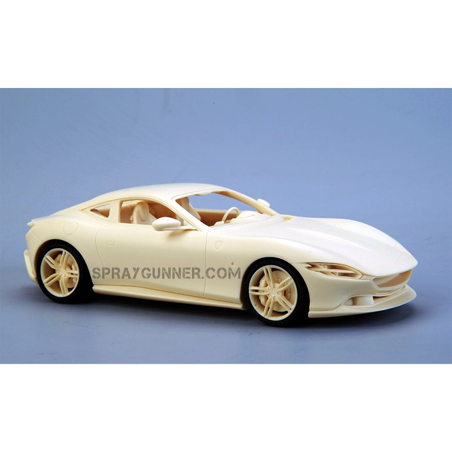 An incredibly accurate copy of the high-end sports automobile is included in the ALPHA MODEL 1/24 scale model car kit Ferrari Roma. ideal for collectors and model lovers.